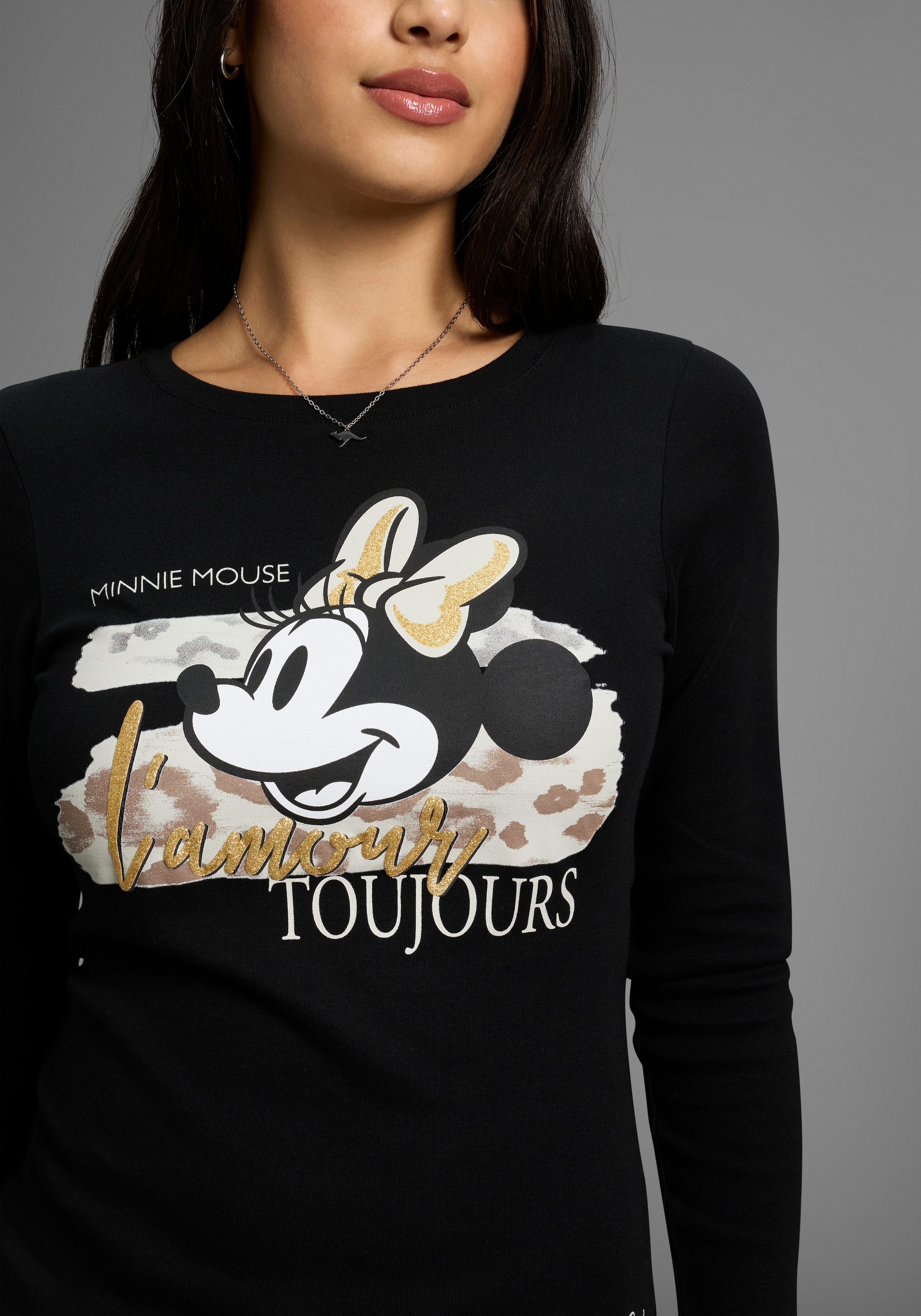 KangaROOS Langarmshirt, mit süssem Minnie-Mouse Print