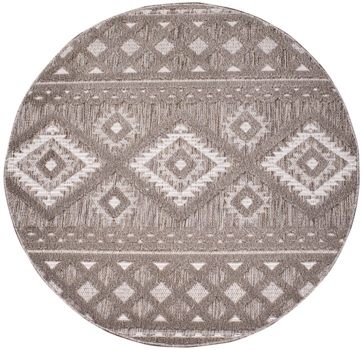 Carpet City Teppich »In-& Outdoorteppich Santorini 435, 3D-Effekt, Boho-Look«, rund, 5 mm Höhe, Wetterfest & UV-beständig für Terrasse, Balkon, Küche, Flur