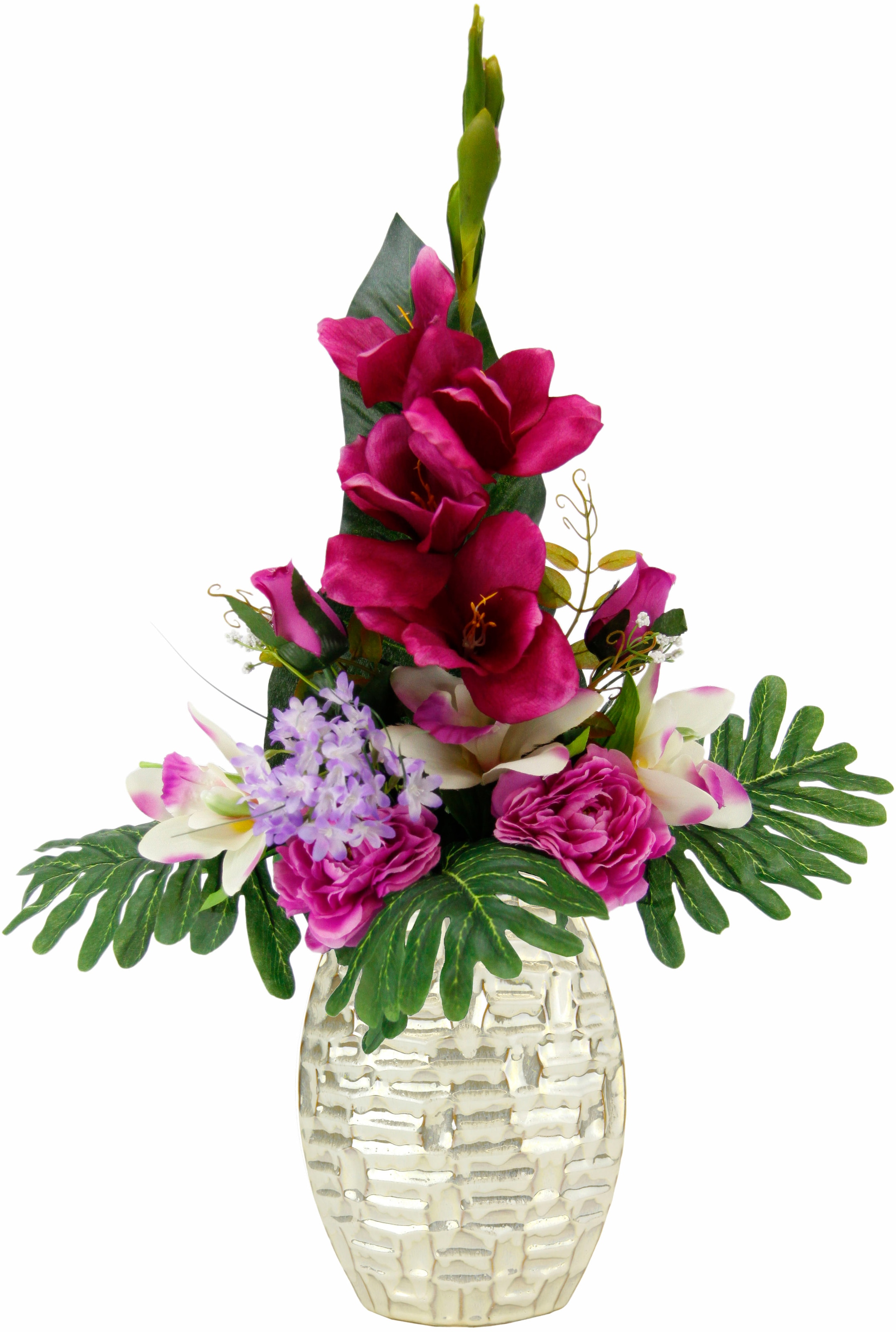 I.GE.A. Kunstpflanze »Arrangement Gladiole / Rosen in Vase«