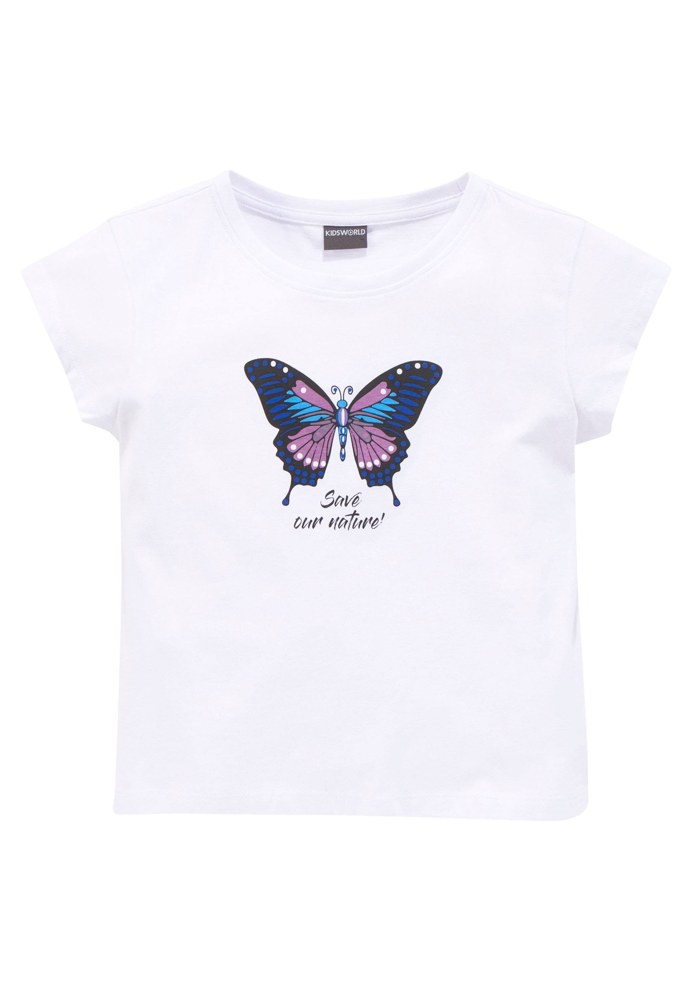 ✵ KIDSWORLD | online bestellen Jelmoli-Versand in Form gerader T-Shirt, kürzerer