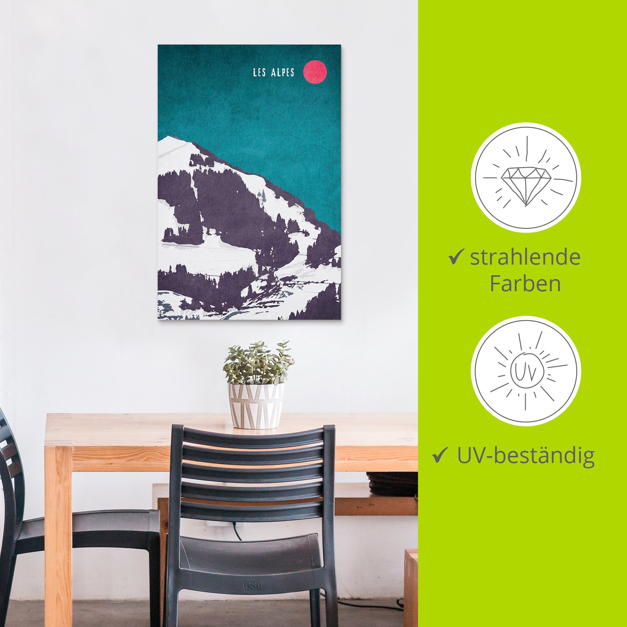 Artland Wandbild »Die Alpen«, Berge & Alpenbilder, (1 St.), als Alubild, Leinwandbild, Wandaufkleber oder Poster in versch. Grössen