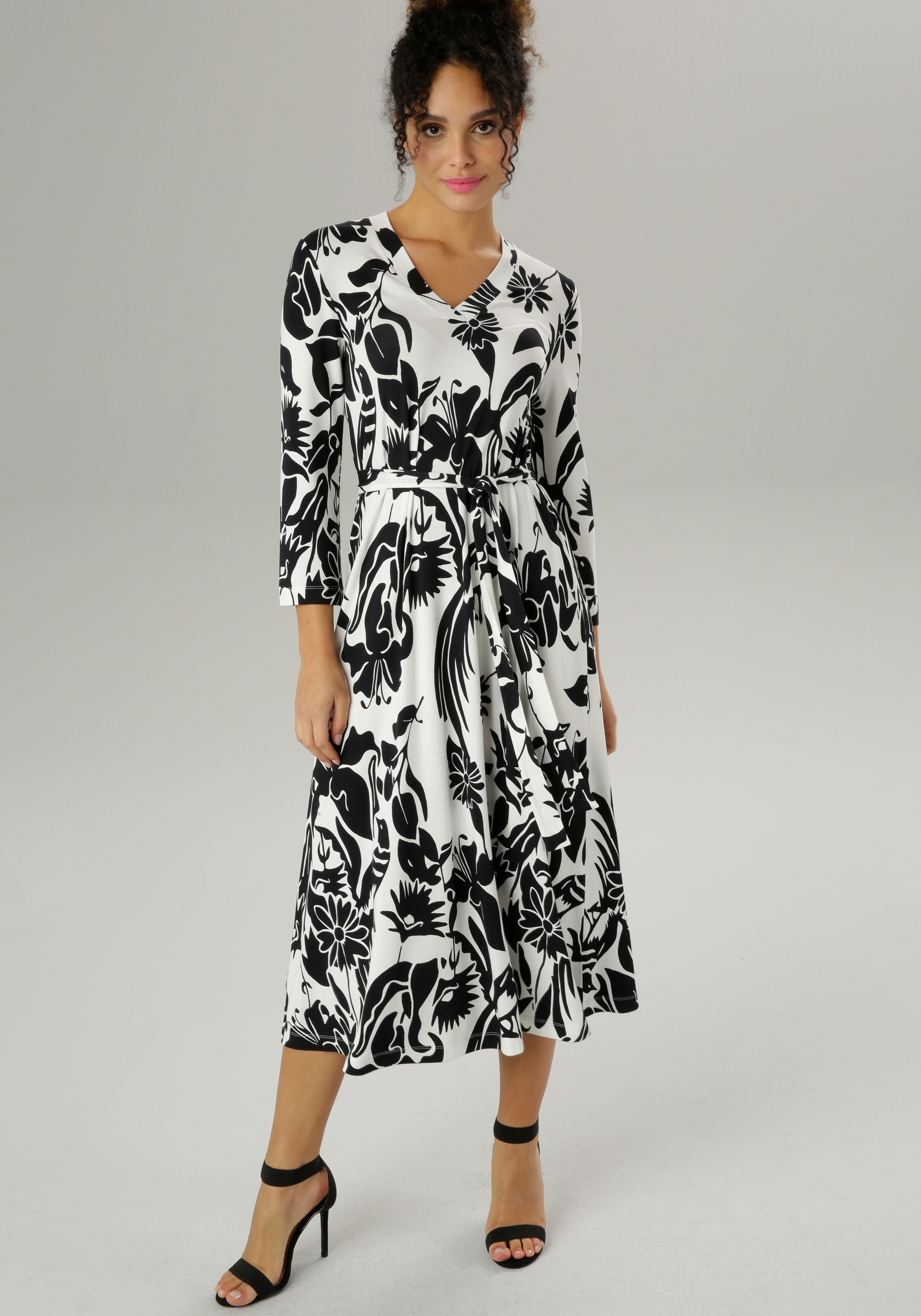 Aniston SELECTED Midikleid, mit etwas weiteren 3/4-Ärmeln - NEUE KOLLEKTION kaufen