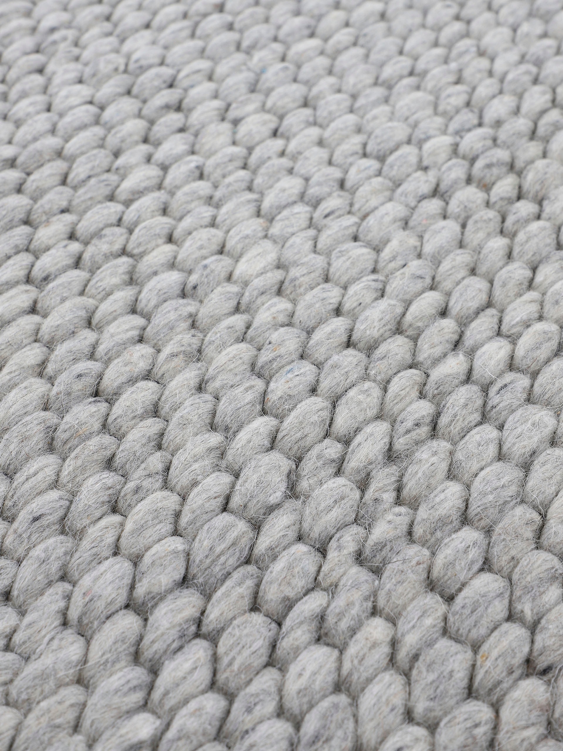 carpetfine Wollteppich »Sina«, rund, 14 mm Höhe, grobe Struktur, Zeitloses Design, reine Wolle, Wohnzimmer