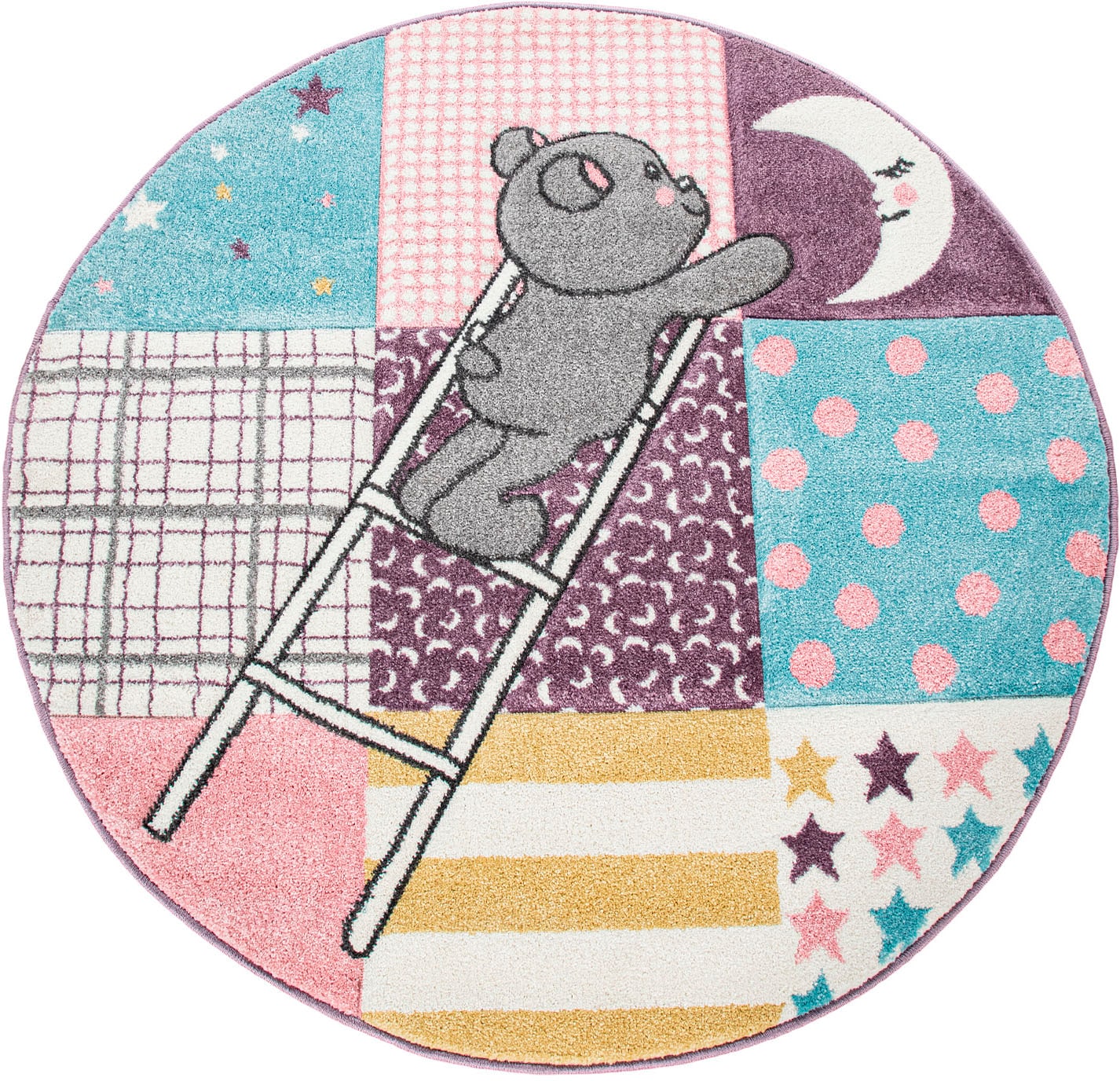 Paco Home Kinderteppich »Ela 399«, rund, 17 mm Höhe, 3D-Design, Patchwork Muster,... kaufen