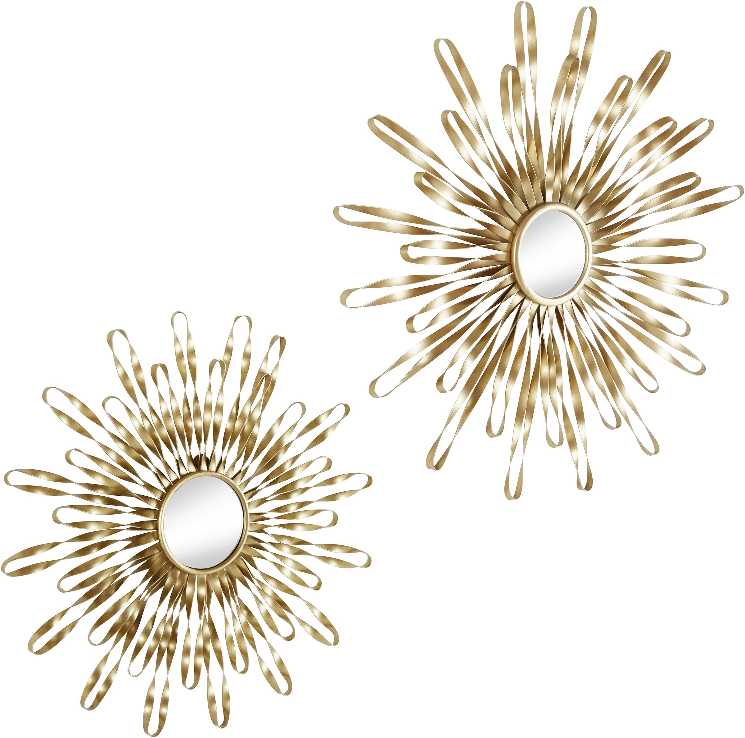 Leonique Wanddekoobjekt »Sonne, goldfarben«, (2er-Set), Landhaus, Metall