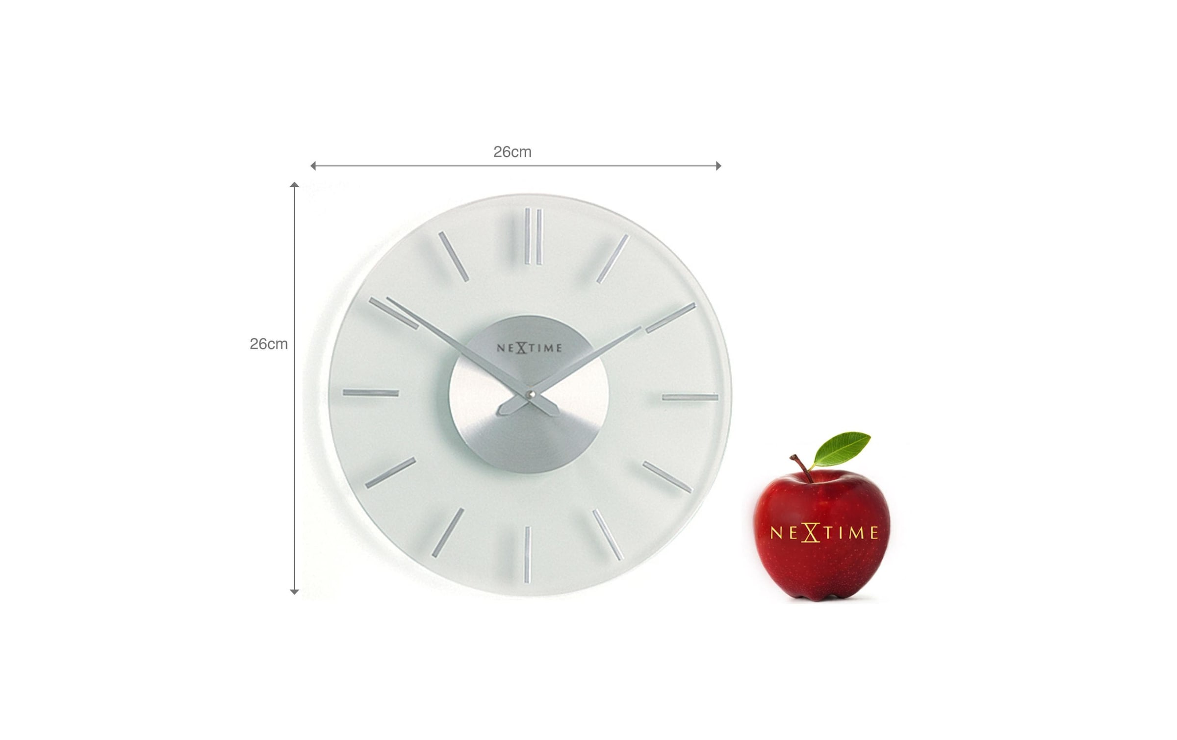 NEXTIME Wanduhr »Stripe 2631 Ø 26 cm Transparent«