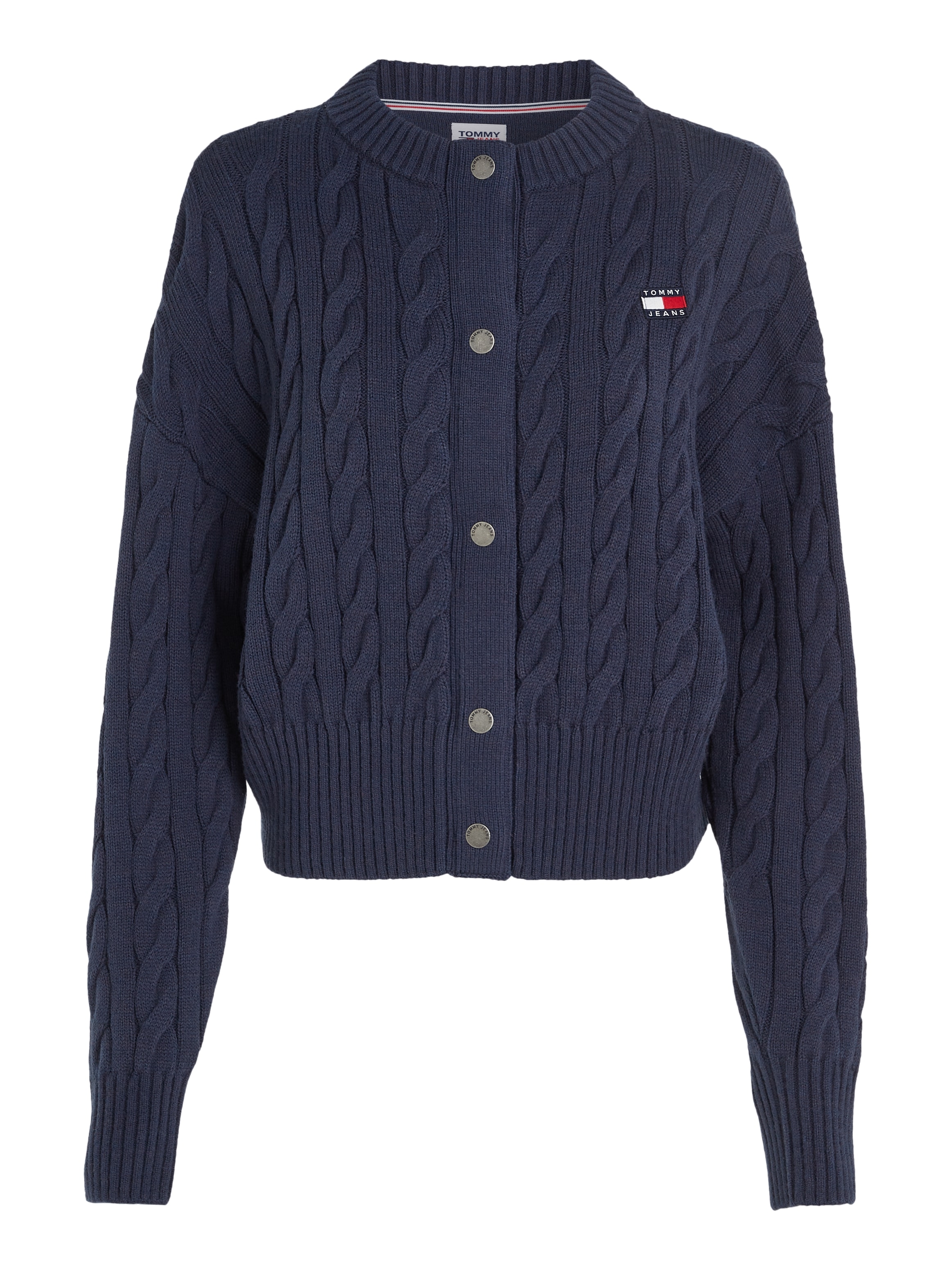 Tommy Jeans Strickjacke »TJW BADGE CABLE CARDIGAN«, mit Tommy Jeans Logo-Badge