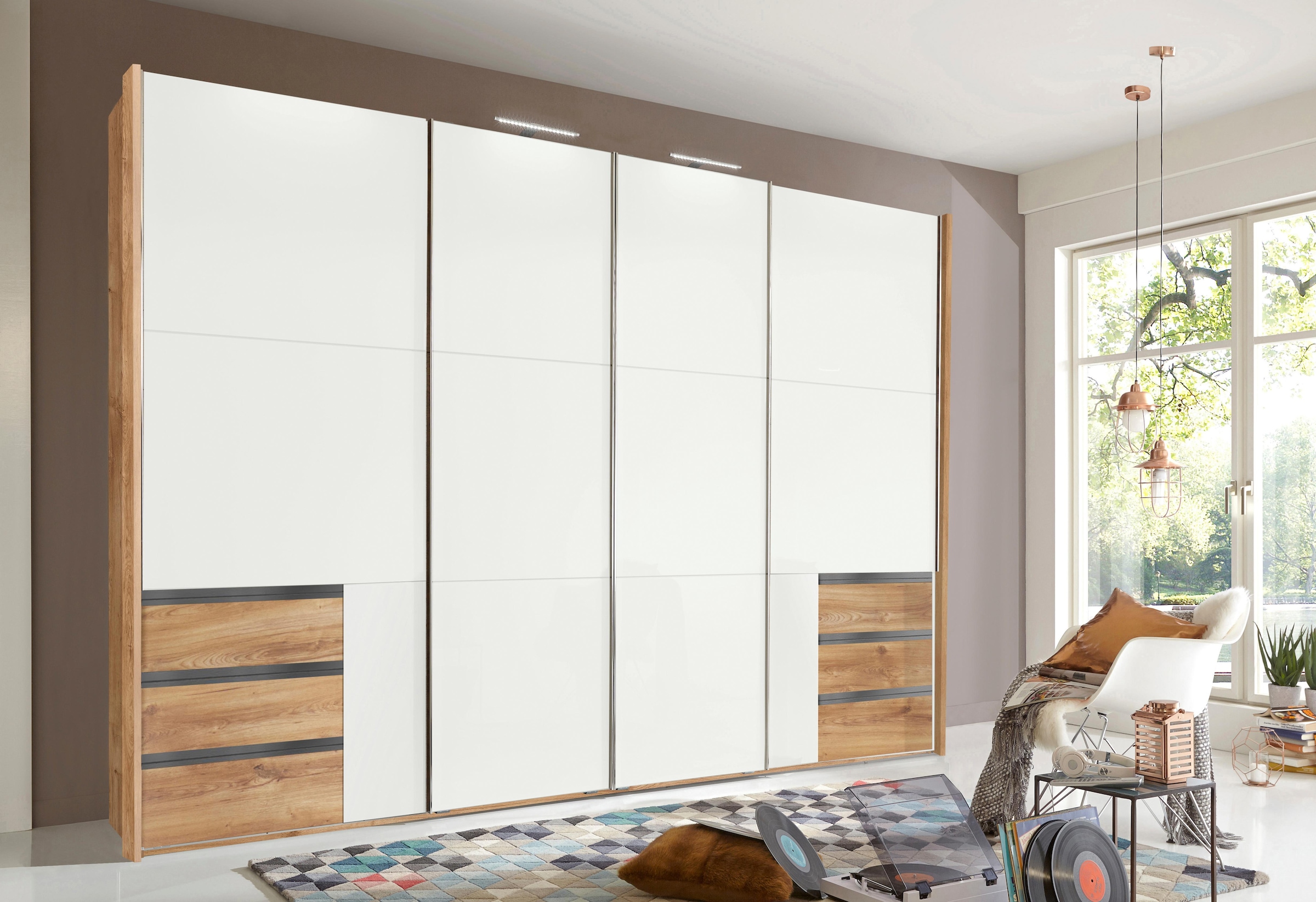 Wimex Schwebetürenschrank "Level by fresh to go" mit Glastüren und Synchronöffnung