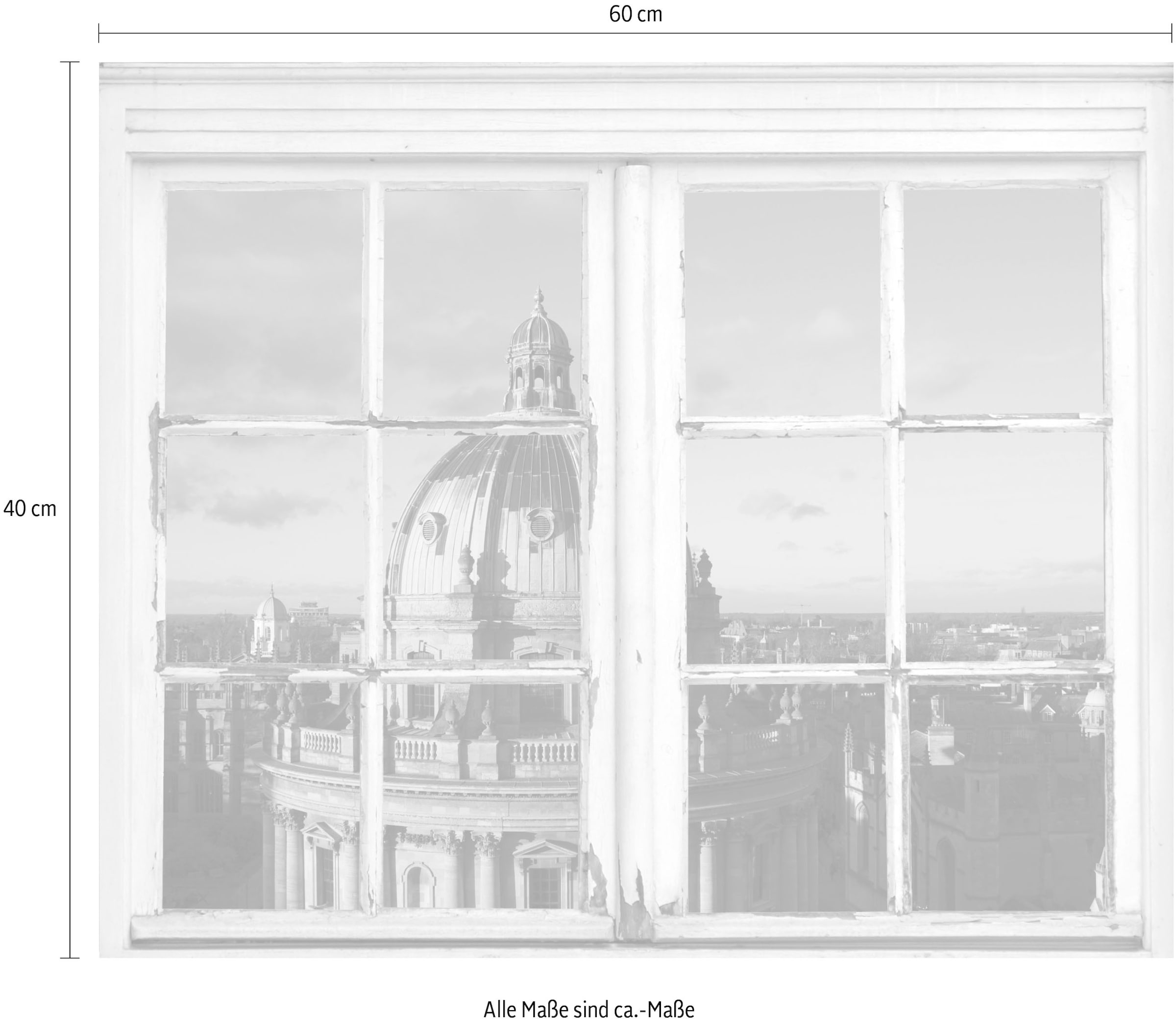 queence Wandsticker »Kathedrale«, Wandsticker, Wandbild, selbstklebend, 3D, Fenster
