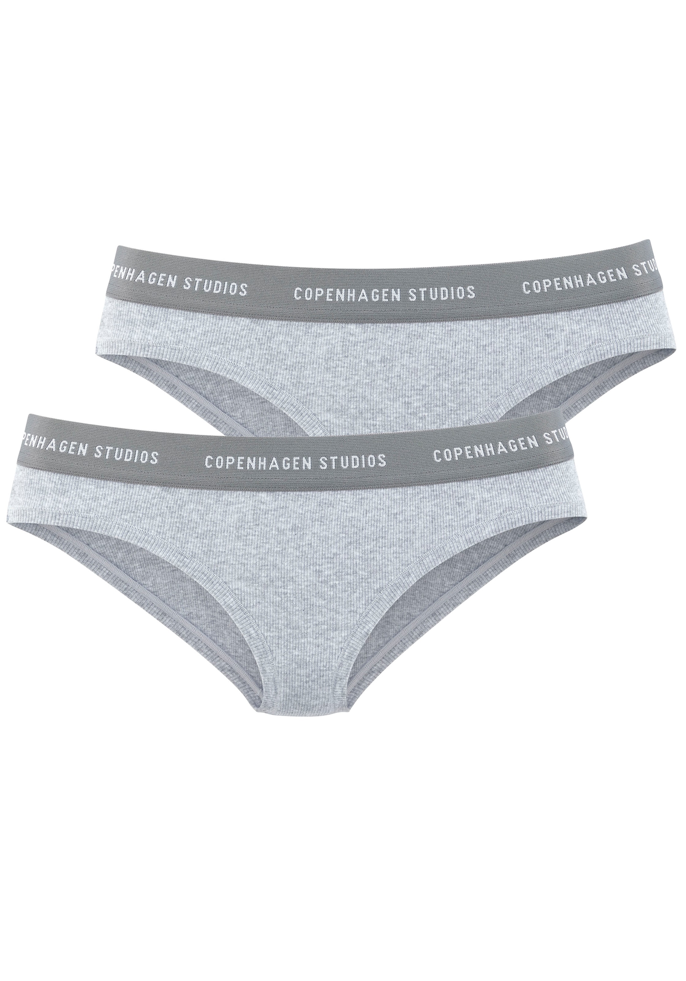 Copenhagen Studios Bikinislip »mit softem Logobund« 2er-Pack, aus gerippter Bio-Baumwollqualität