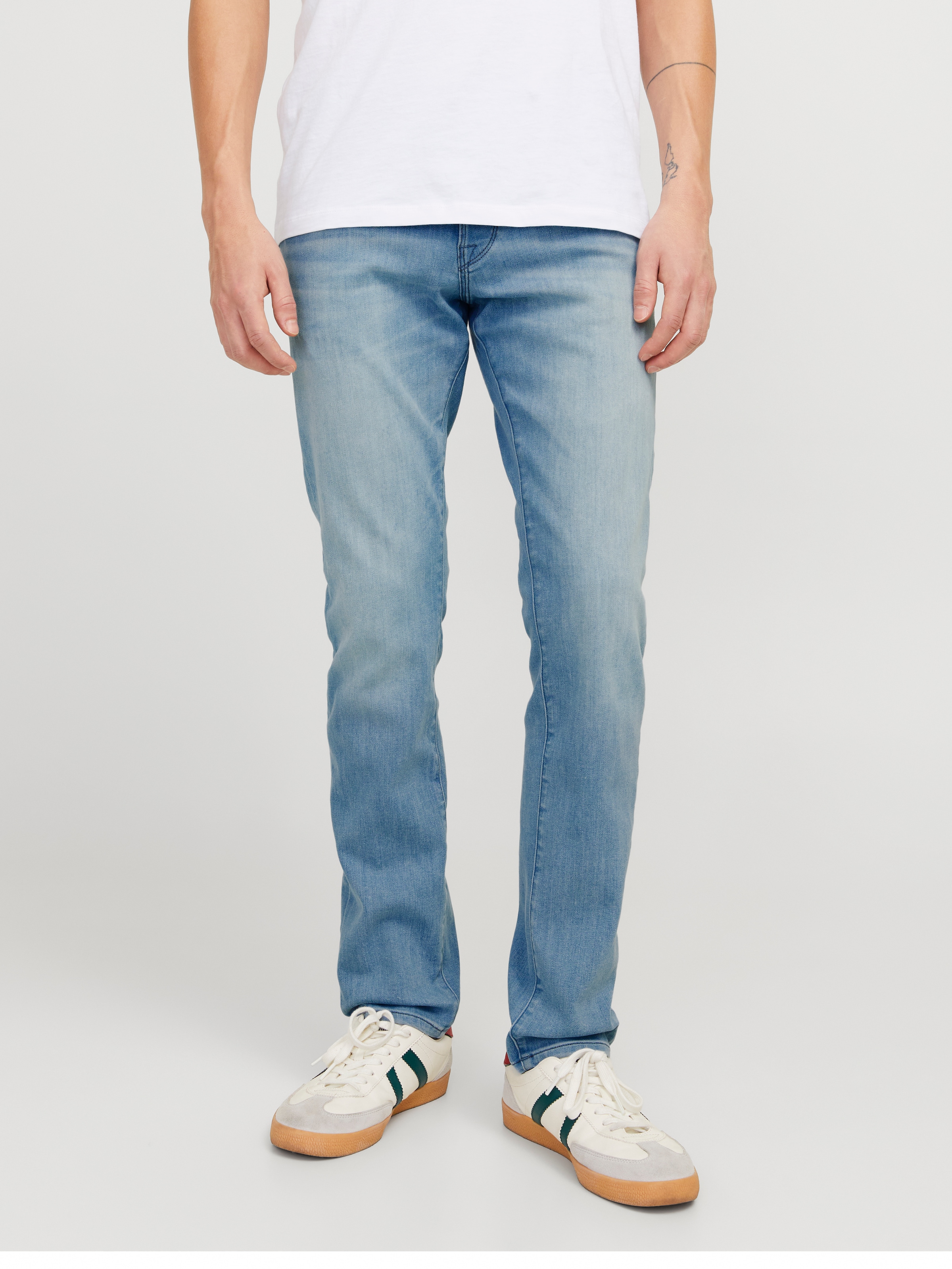 Jack & Jones Slim-fit-Jeans »JJIGLENN – Jeans mit Stretch, niedriger Leibhöhe und Taschen«, used, modisch, slim fit, Denim/Jeans