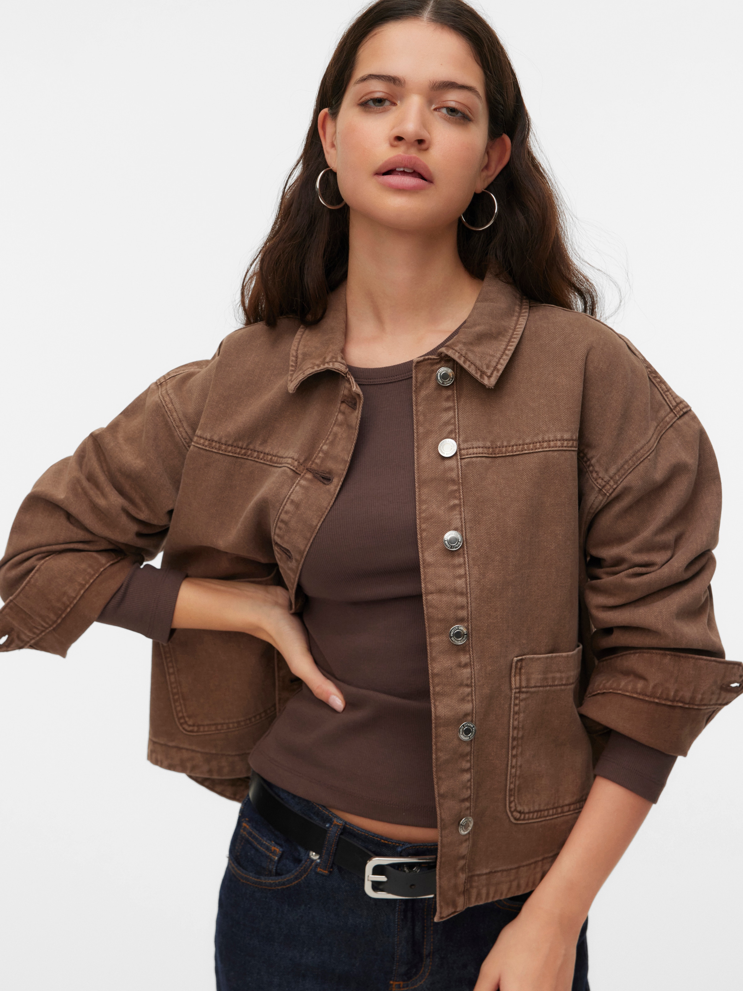Vero Moda Jeansjacke "VMJAMIE LS DENIM SHACKET MIX NOOS" Baumwollmischung