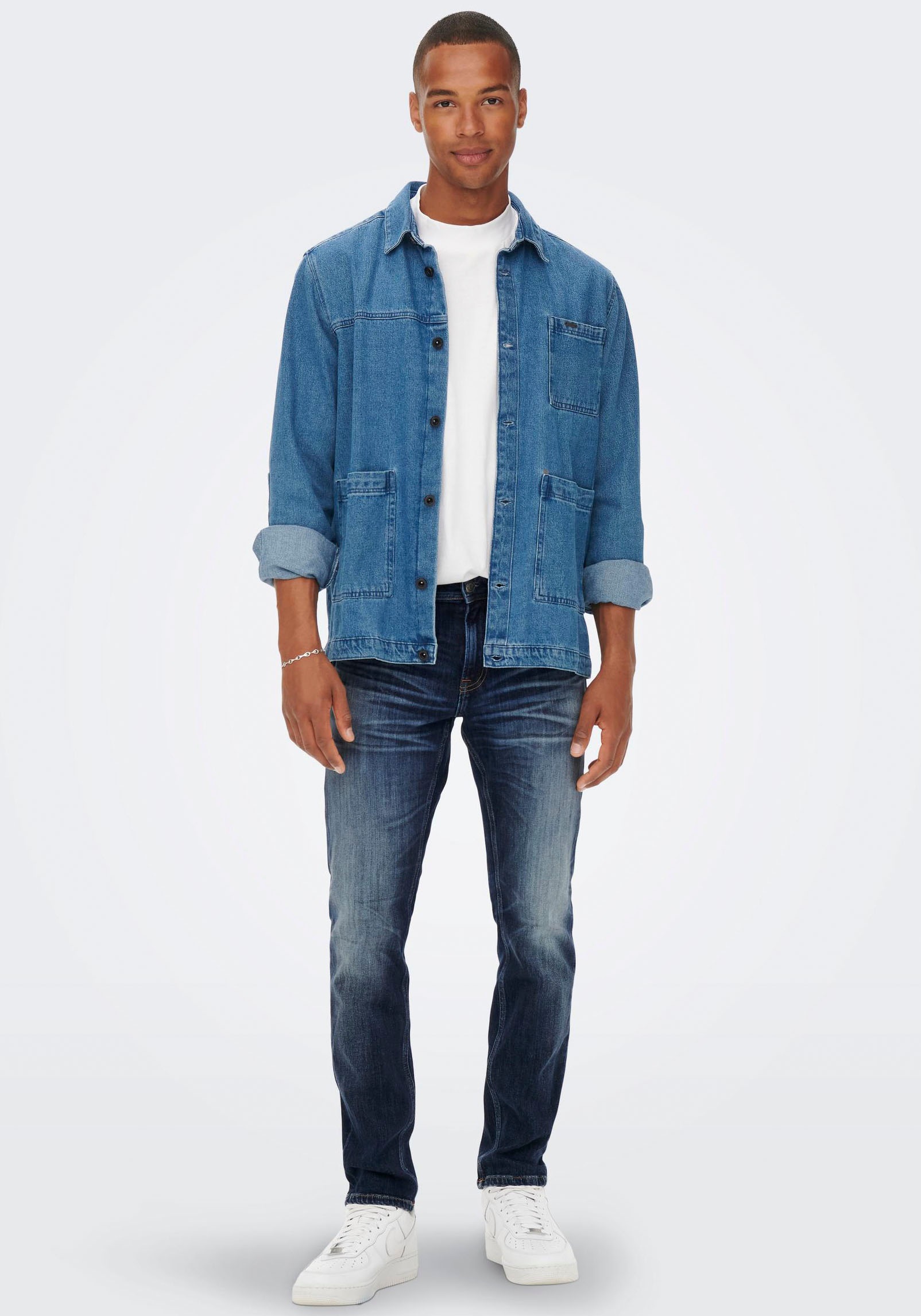 ONLY & SONS Straight-Jeans »ONSWEFT REGULAR WB 0021 TAI DNM NOOS«, im 4-Pocket-Style
