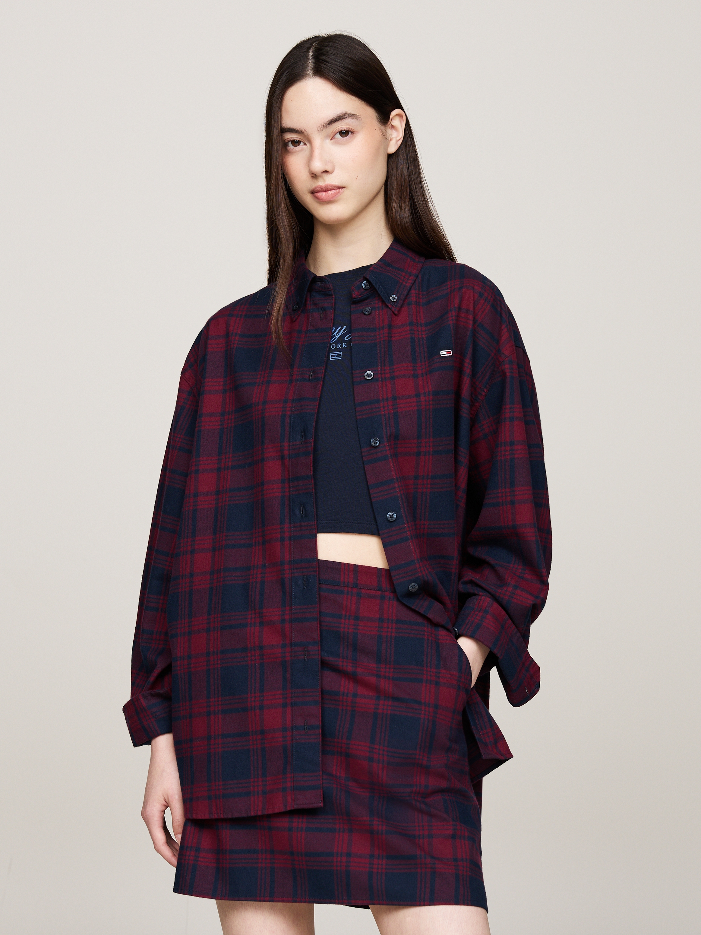 Hemdbluse »TJW RLX TARTAN CHECK SHIRT EXT«, in Grossen Grössen mit Logostickerei