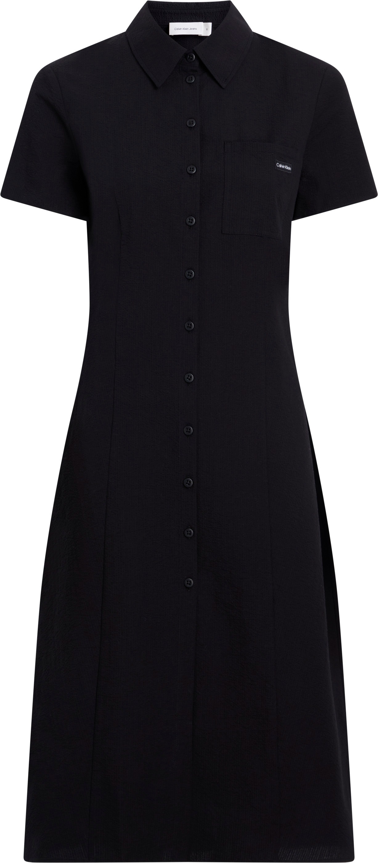 Calvin Klein Jeans Hemdblusenkleid »SEERSUCKER BUTTON DOWN DAY DRESS« Brusttasche mit Brusttasche