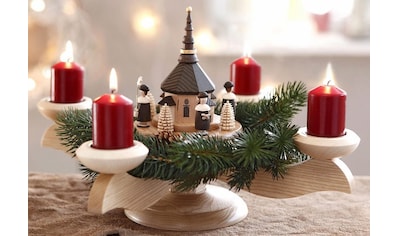 online (4 Jelmoli-Versand Kerzenhalter Creativ | Glas deco »Weihnachtsdeko«, hübscher mit Reliefstruktur shoppen St.),