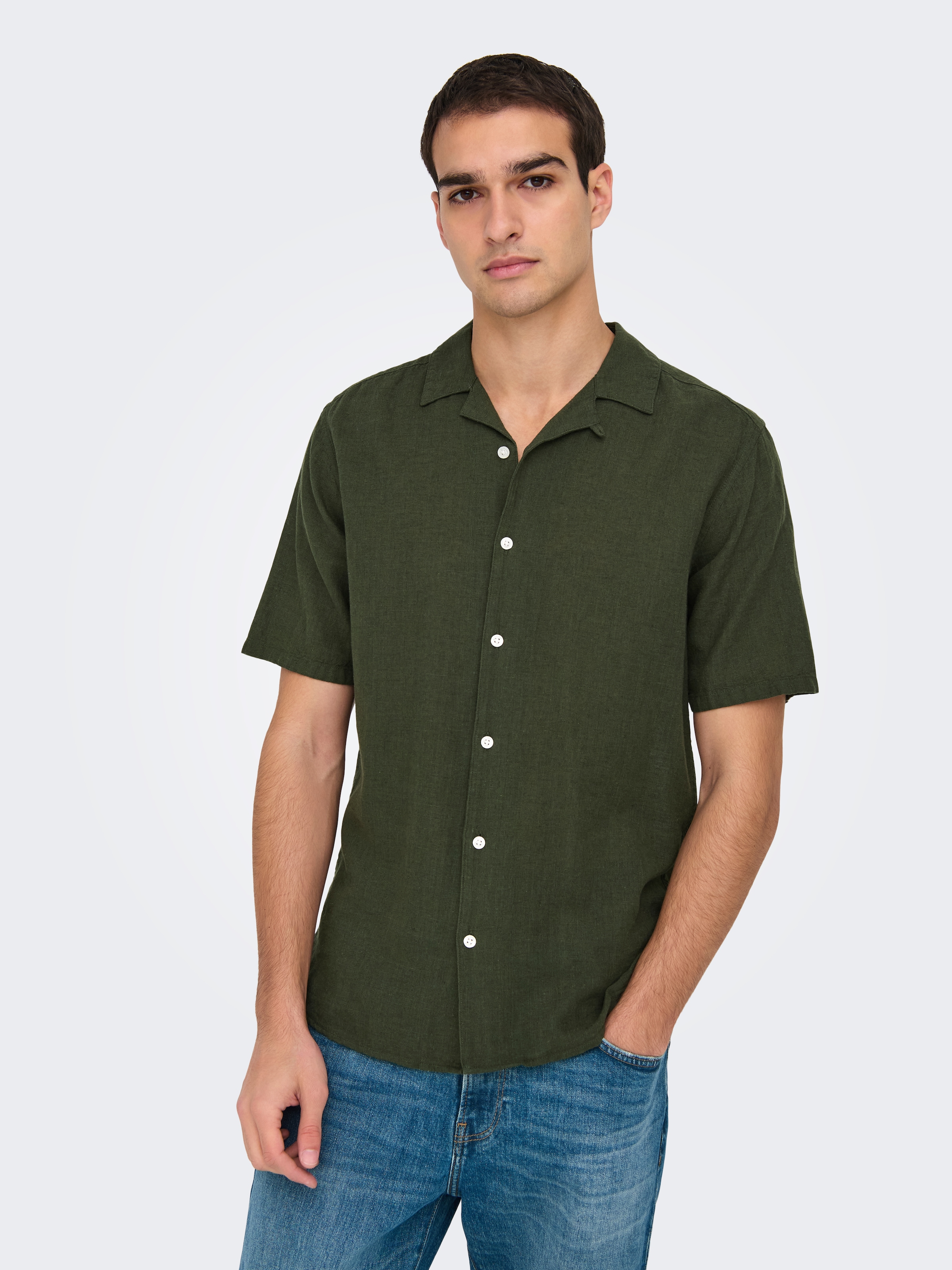 ONLY & SONS Kurzarmhemd »ONSCAIDEN SS SOLID RESORT LINEN NOOS«