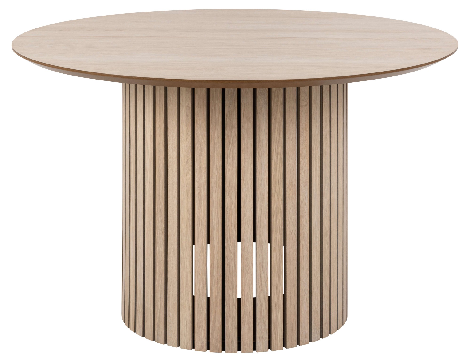 Linley Round Dining Table in White Oak, none