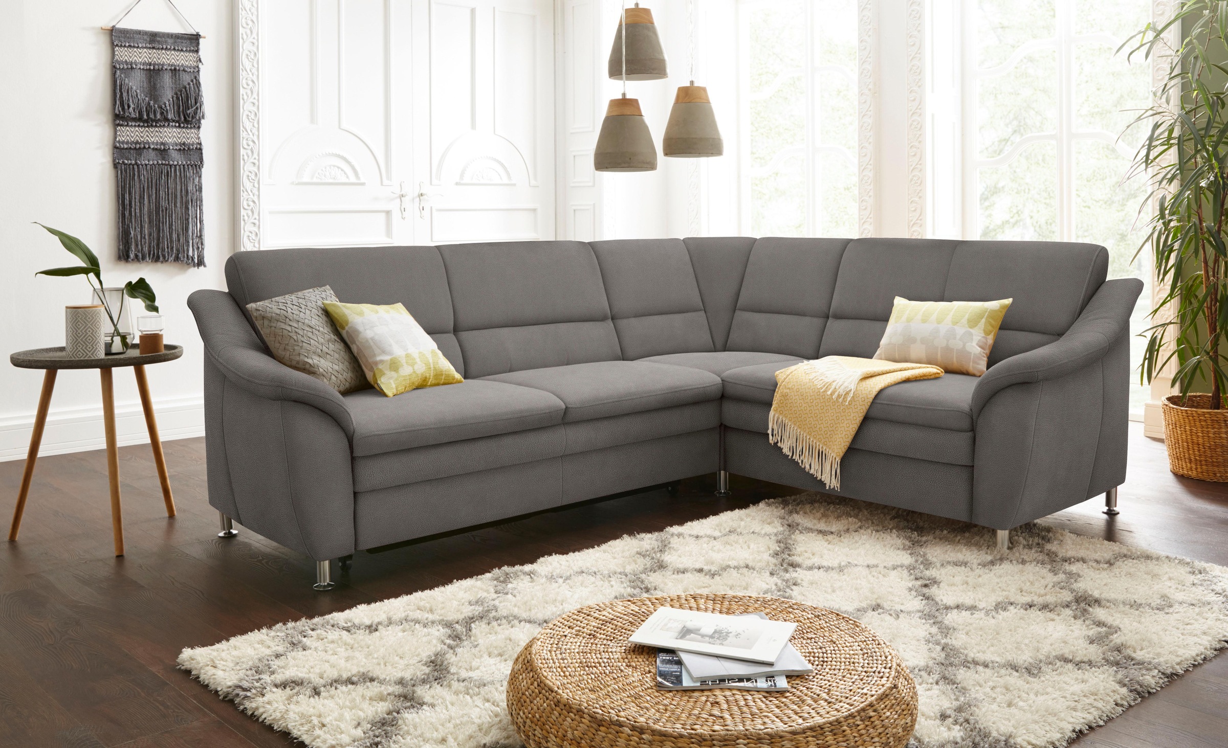 sit&more Ecksofa "Cardoso L-Form" mit Federkern, wahlweise mit Bettfunktion und Schubkasten