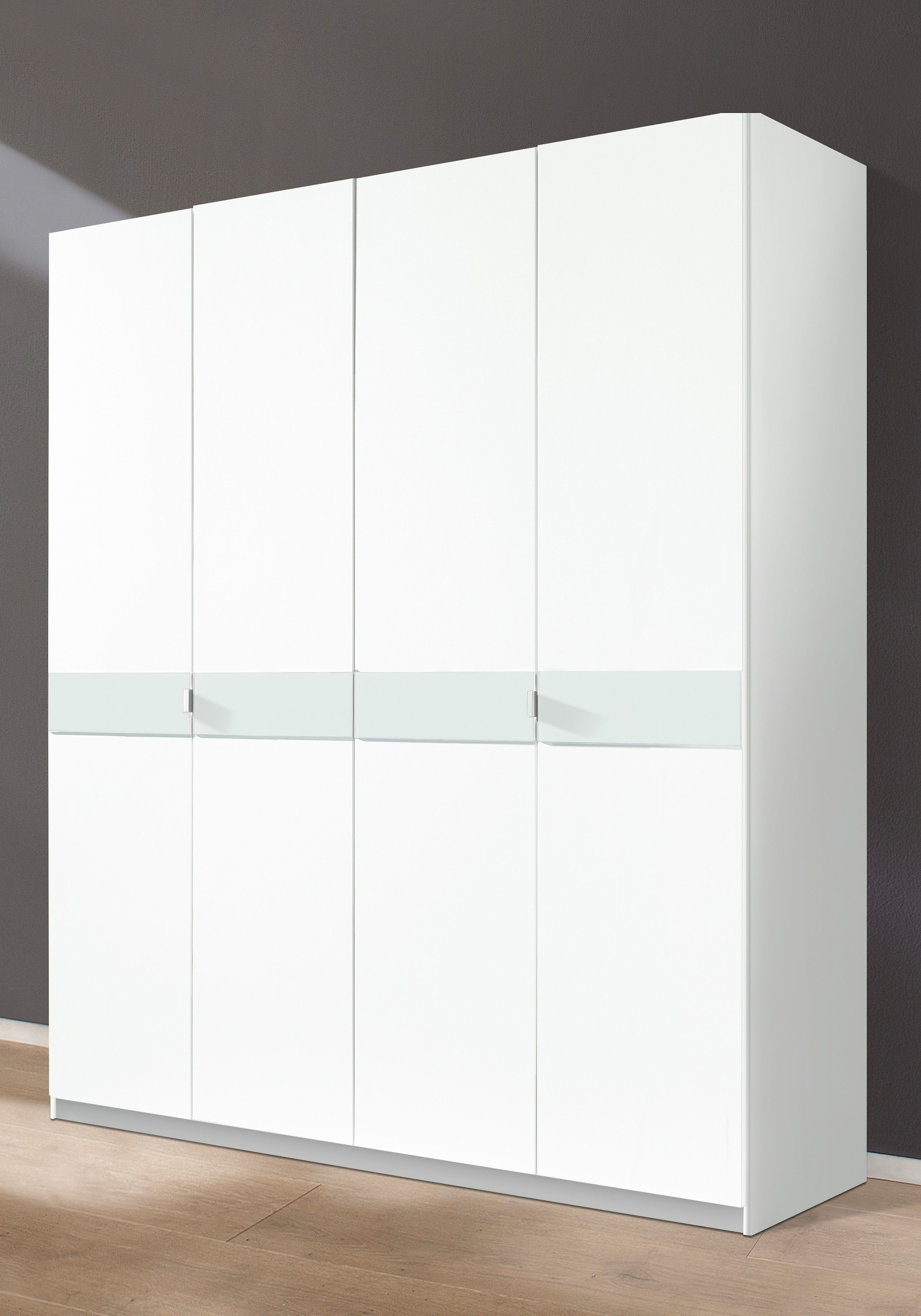 priess Kleiderschrank »Drehtürenschrank Kleiderschrank Schrank Schlafzimmerschrank Madrid« mit farbiger Glasauflage, erweiterbar mit Schrankaufsatz Madrid