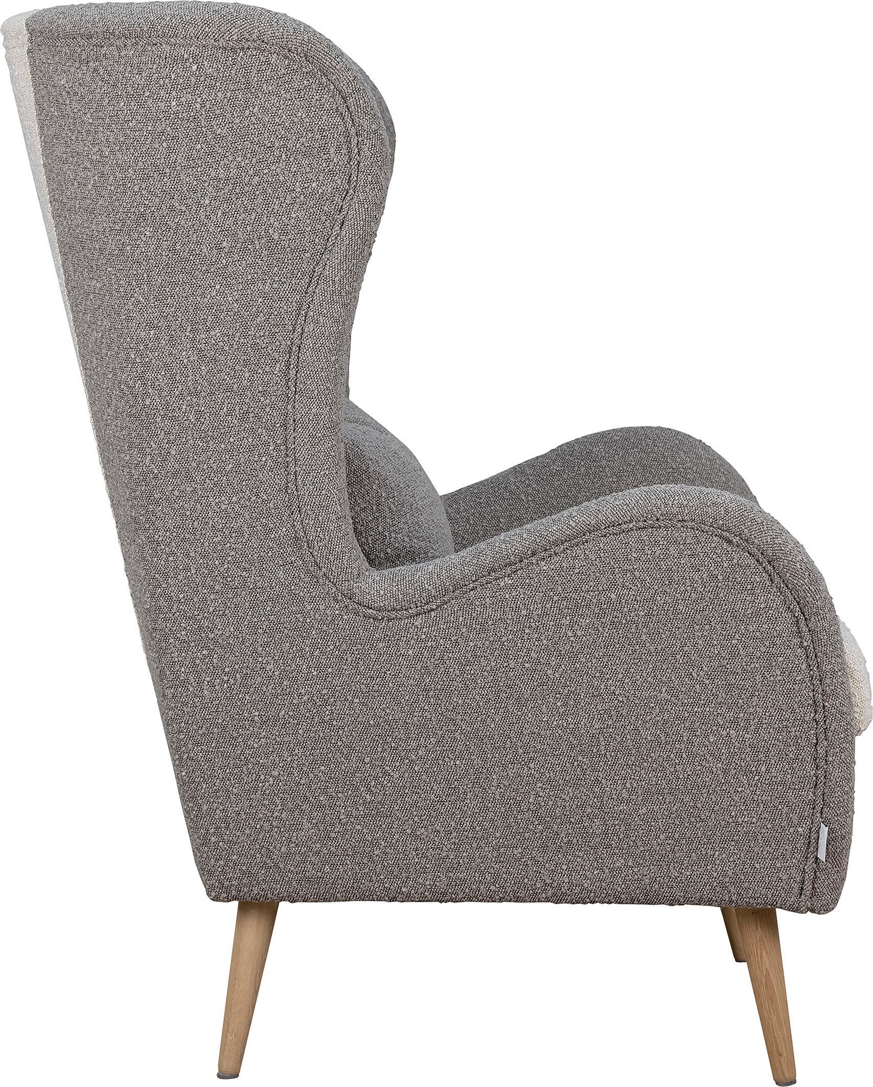 Guido Maria Kretschmer Home&Living Sessel »Salla Bezug Bouclé oder Struktur fein, Ohrensessel«, wahlweise mit oder ohne Hocker; grosser Sessel: Masse B/T/H: 78/94/118cm