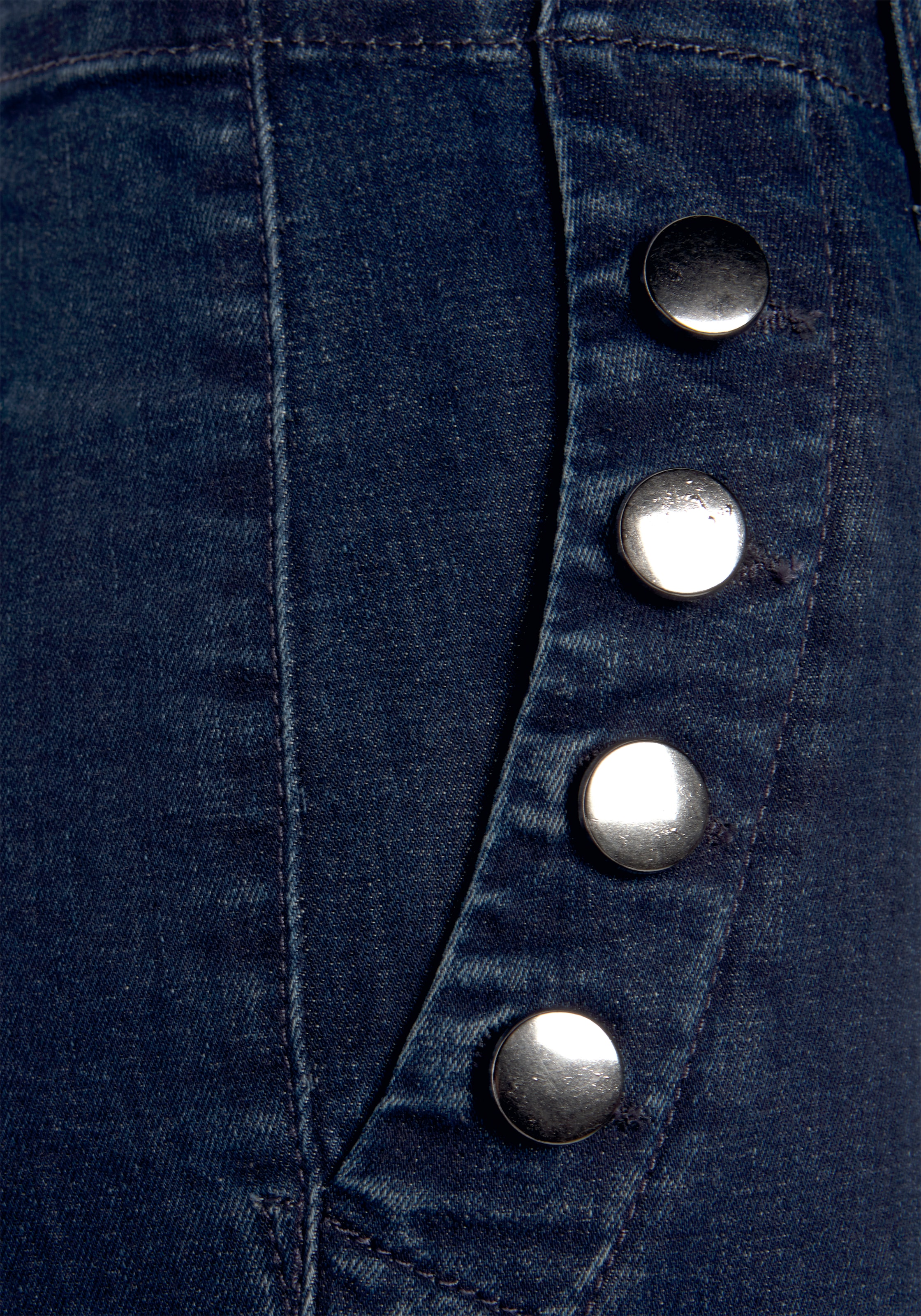 Vivance Jeggings, mit Zierknöpfen, Stretch, Super Skinny, figurbetont, High-Waist