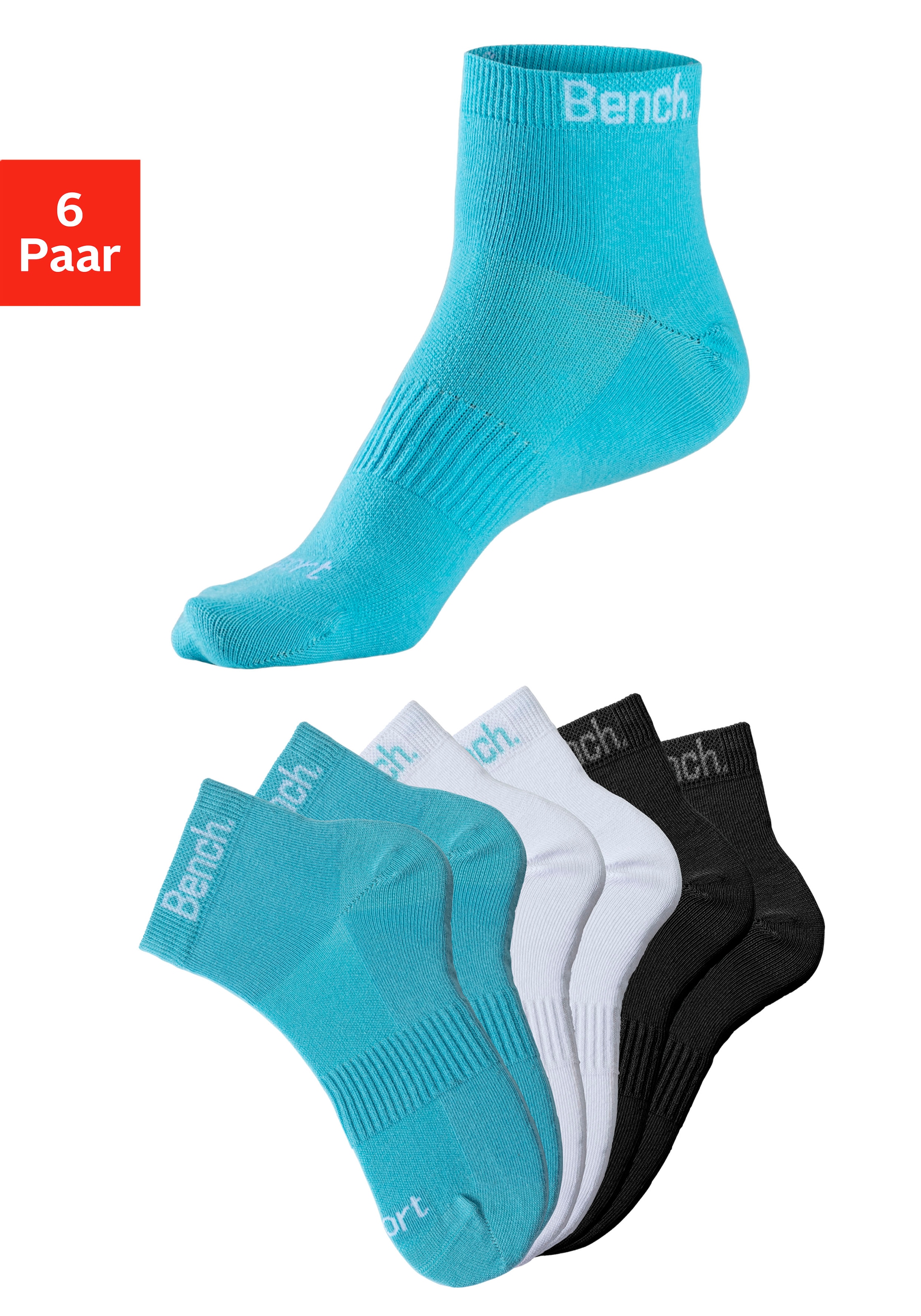 Bench. Sportsocken, (Packung, 6 Paar), mit antibakterieller Feuchtigkeitsregulierung