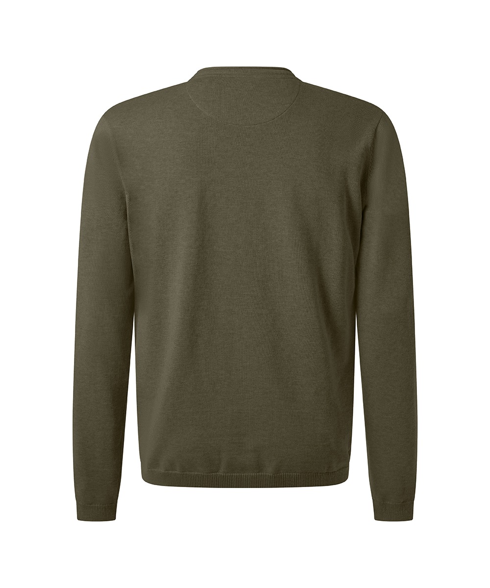 Pioneer Authentic Jeans Rundhalspullover, Ausschnitt mit Rollkante, Aussennähte
