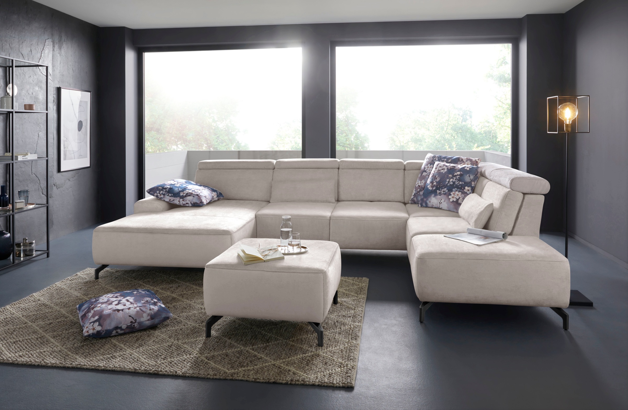 sit&more Hocker »Gizeh«, Fusshöhe 12 cm, wahlweise in 2 unterschiedlichen Fussfarben