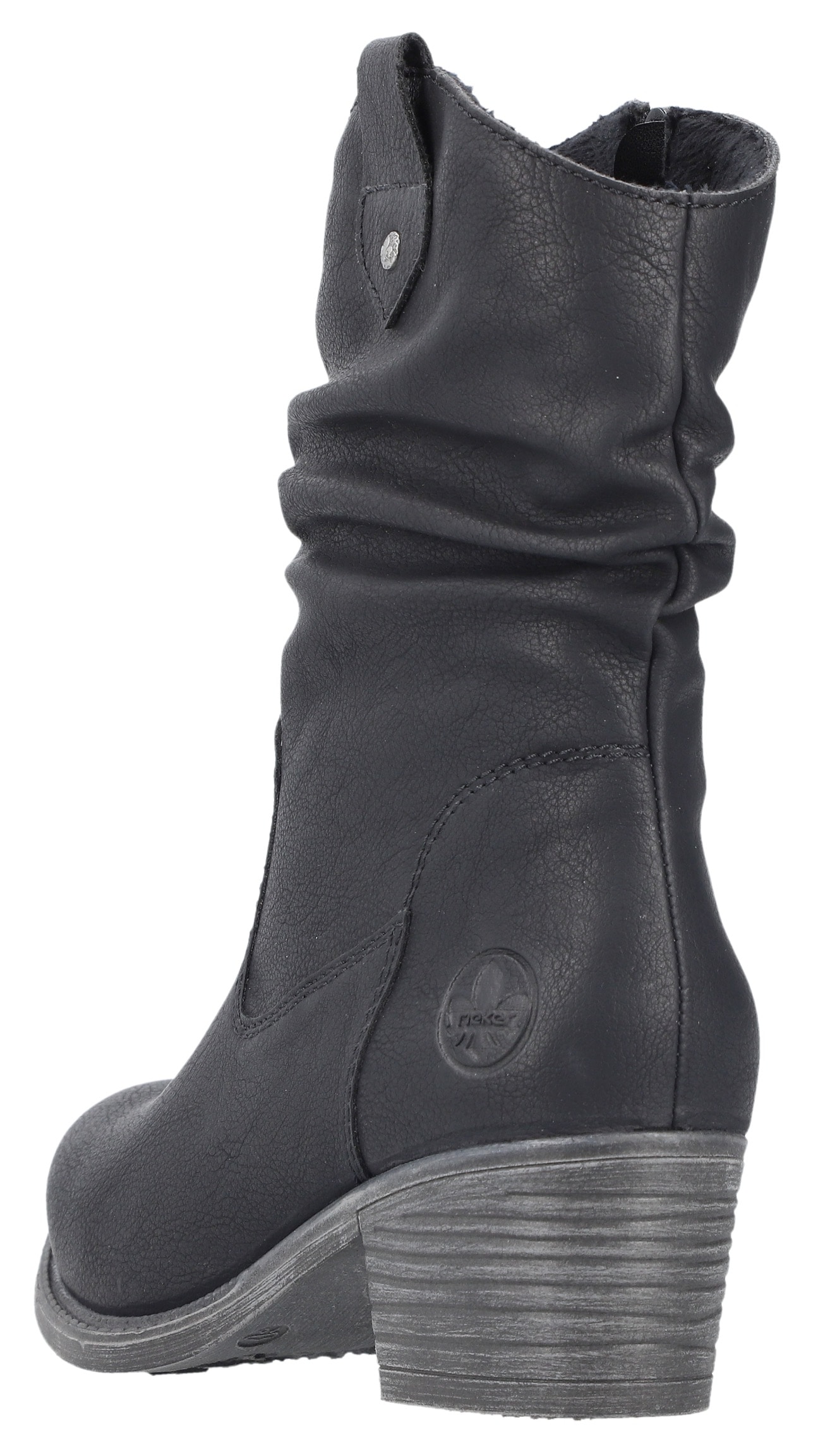 Rieker Westernstiefelette, Cowboyboots, slouchy Schaft, Blockabsatz, mit Innen-Reissverschluss