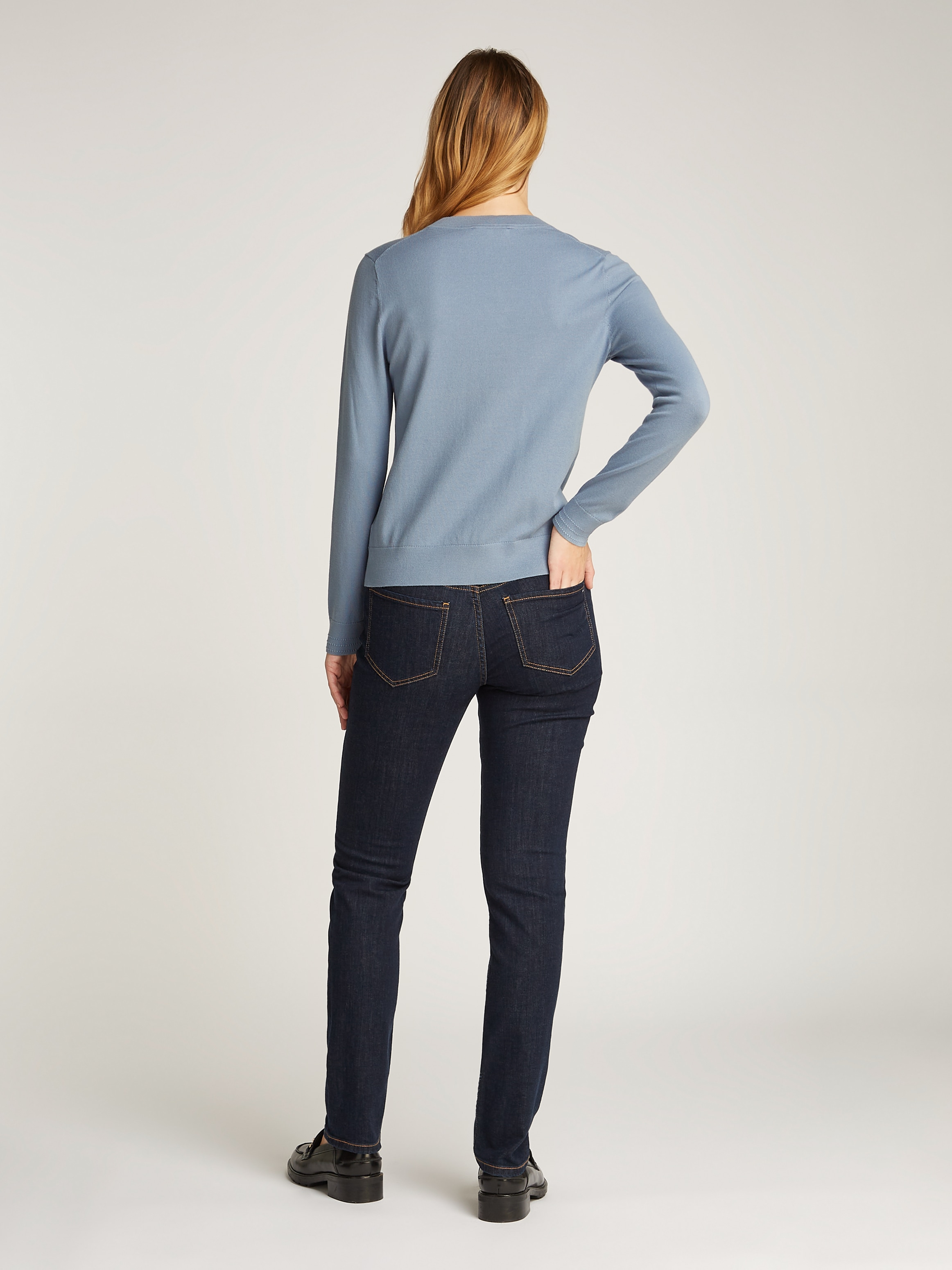 Tommy Hilfiger Rundhalspullover »CO JERSEY STITCH LS C-NK SWT«, mit Logostickerei