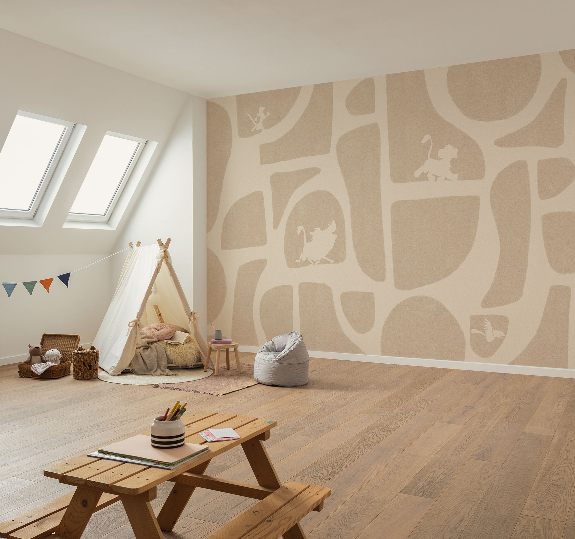 Komar Kindertapete "Disney The Lion King Animals and Shapes" bedruckt glatt