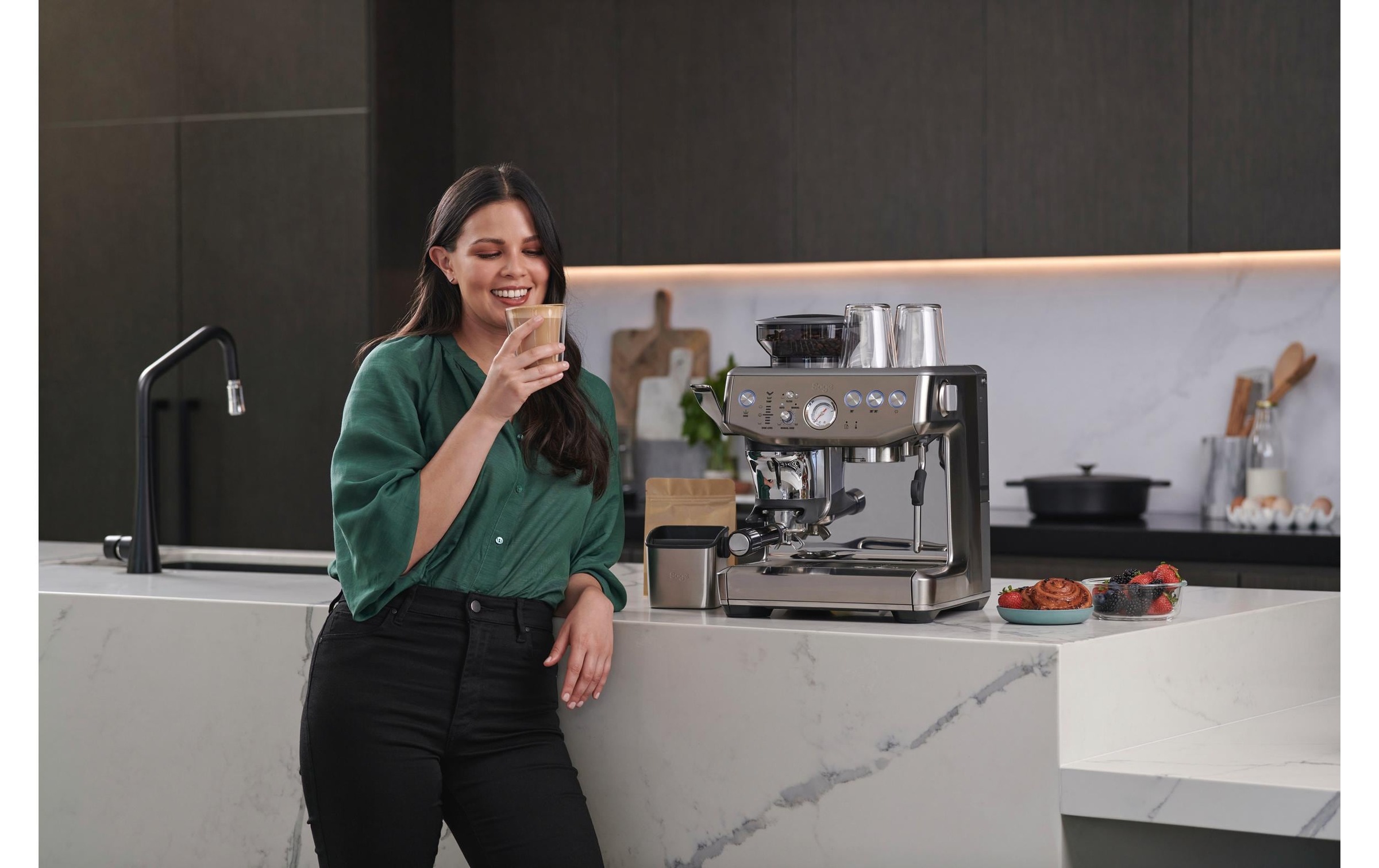 Sage Siebträgermaschine »Barista Impress Stain.steel«