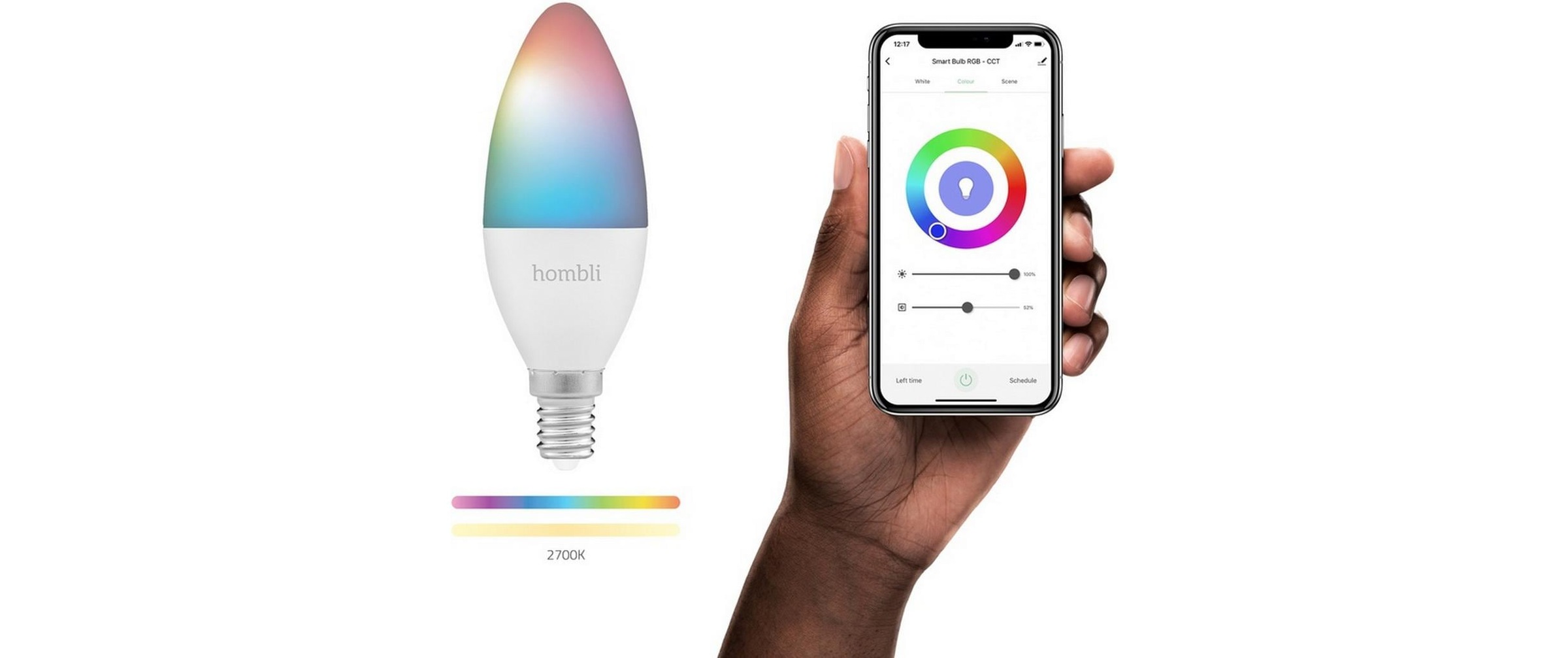 LED-Leuchtmittel »hombli E14 (4.5W) RGB + CCT 1+1 Pack«, E14, Farbwechsler-Warmweiss