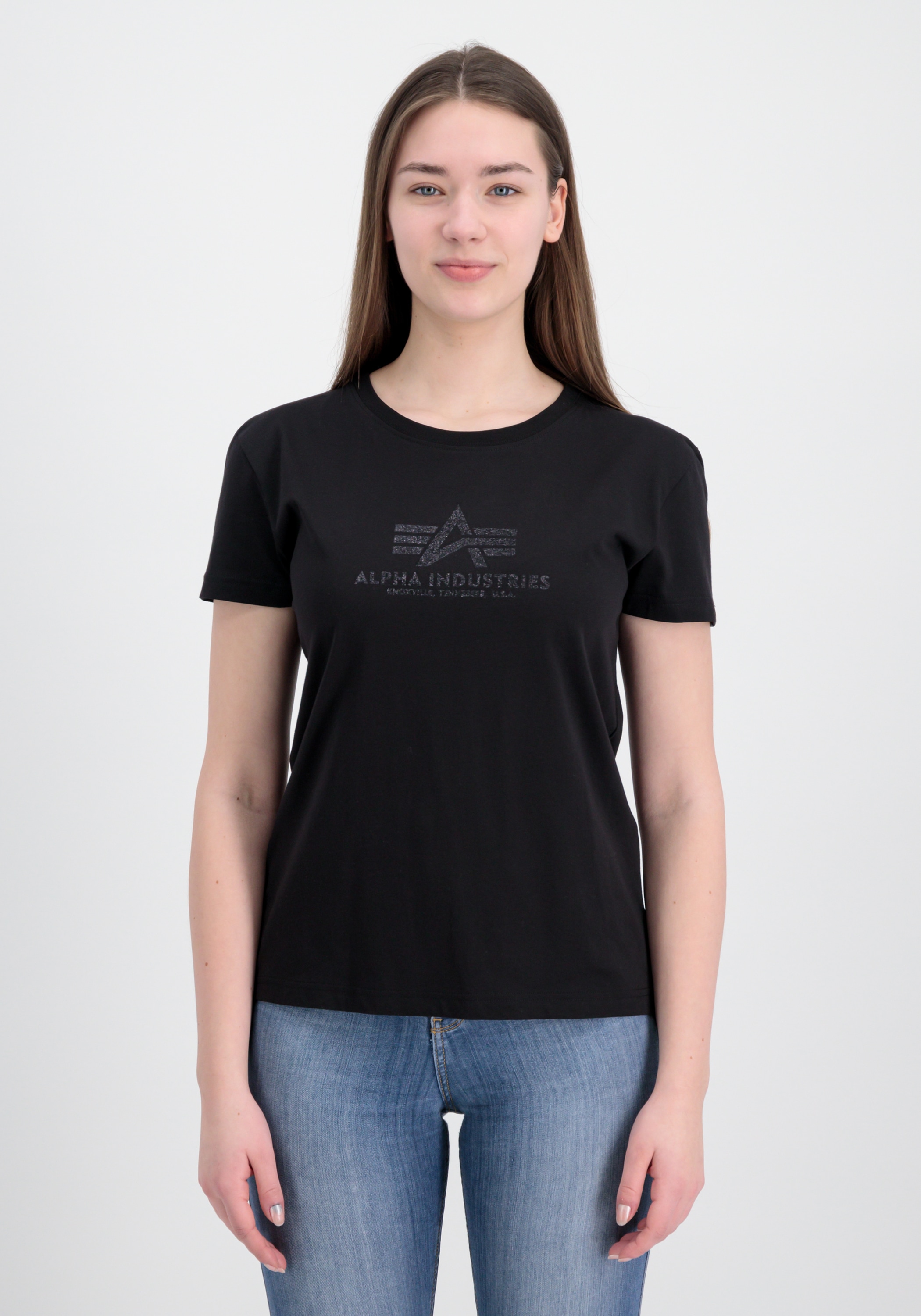 Alpha Industries T-Shirt »Alpha Industries Women - T-Shirts New Basic T-Shirt BL Glitter W«