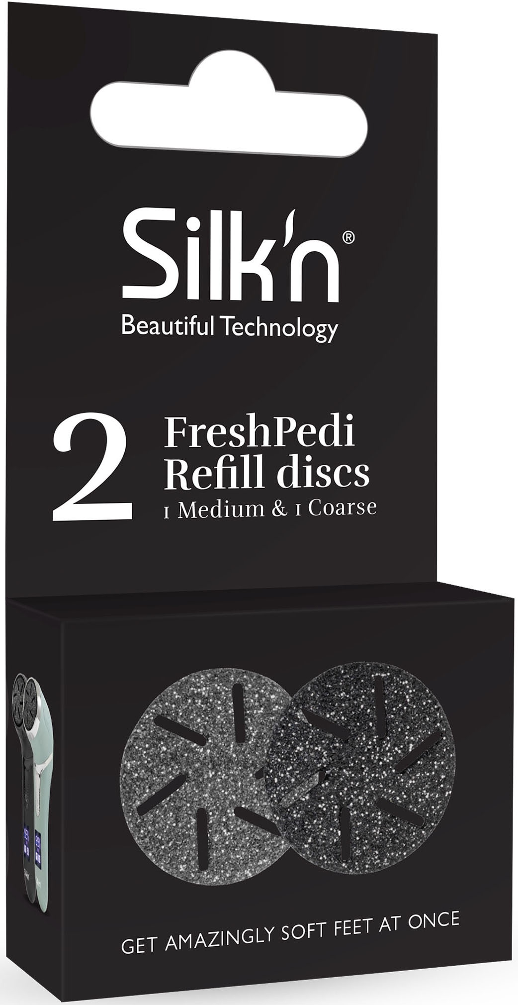 Silk'n Hornhautentferner Ersatzschleifscheiben »FreshPedi Refill discs 1 Medium 1Coarse«, (Set, 2 St.)