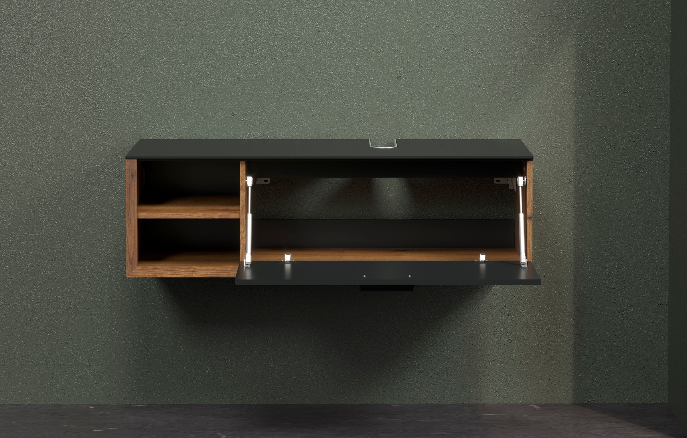 welltime Waschbeckenunterschrank »Premont«, (1 St.), Hängender Waschtisch mit Siphonausschnitt - (B/T/H) 120/45/36 cm