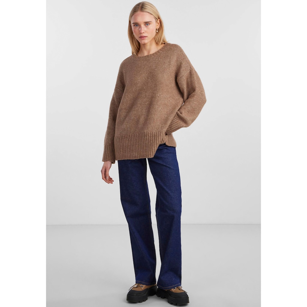 pieces Rundhalspullover »PCNANCY LS LOOSE O-NECK KNIT NOOS BC«, Oversized
