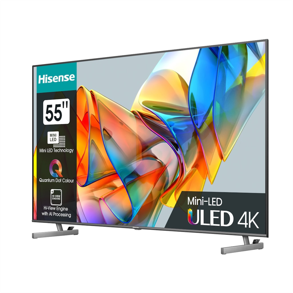 Hisense LED-Fernseher »Hisense TV 55U6KQ, 55", ULED 4K, Mini LED, 600 Nit, 60 Hz«, 140 cm/55 Zoll