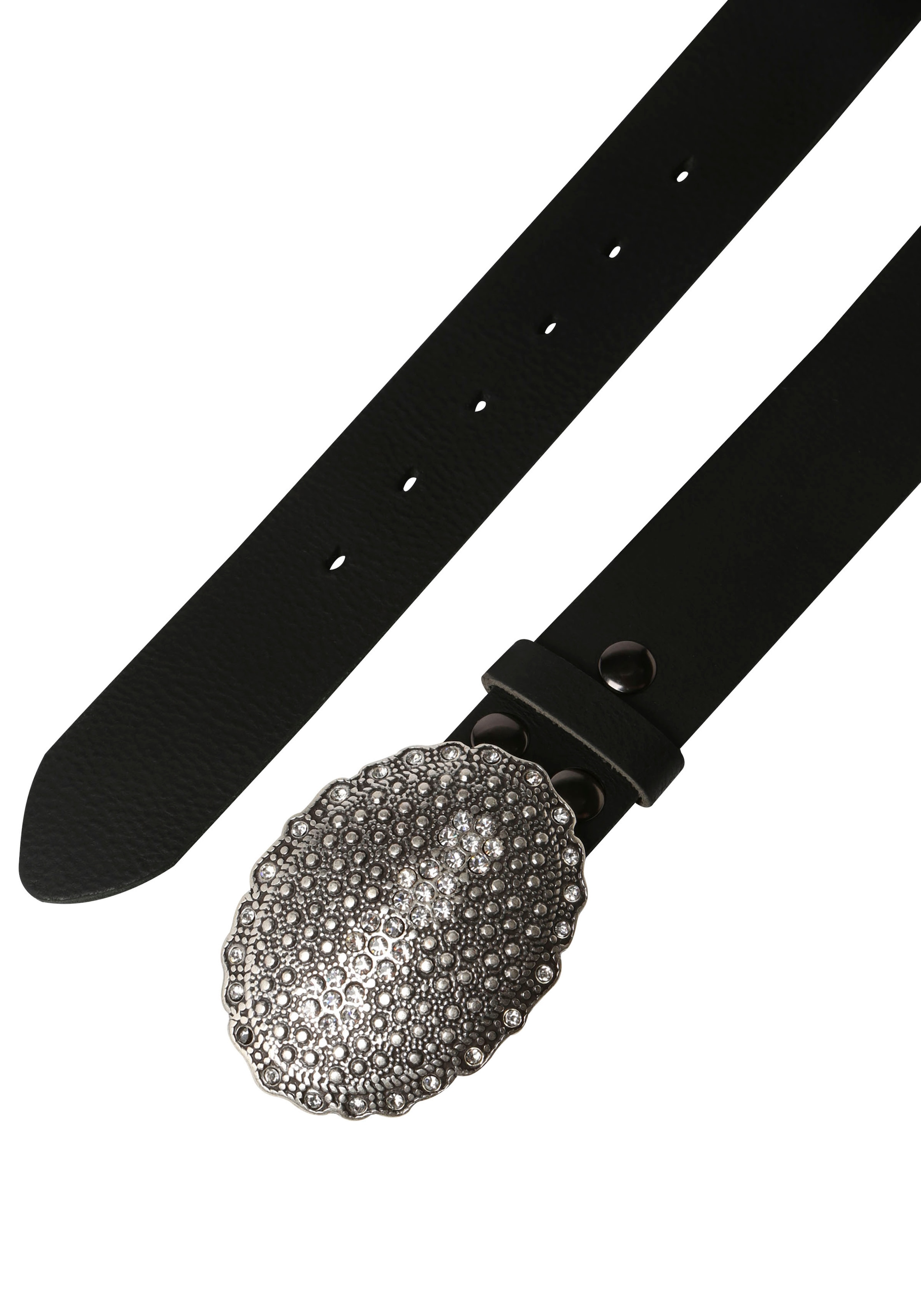 RETTUNGSRING by showroom 019° Ledergürtel, mit austauschbarer Schliesse »Oval Nieten mit Strass«