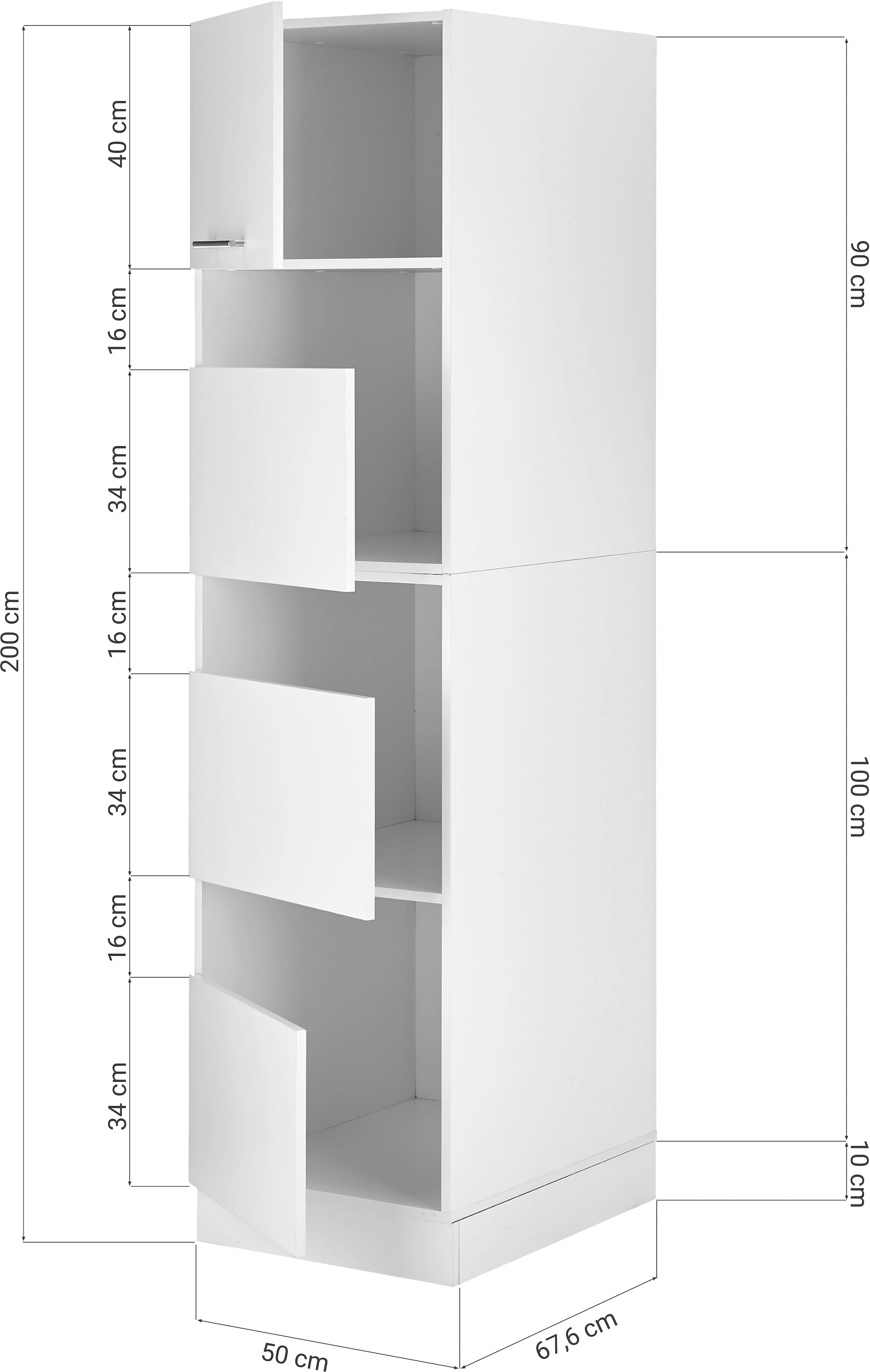 RESPEKTA Wäscheschrank »Clara«, (B x T x H) 50 x 67,6 x 200 cm