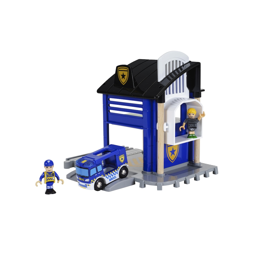 BRIO® Spielzeugeisenbahn-Gebäude »BRIO® WORLD Polizeistation mit Einsatzfahrzeug«