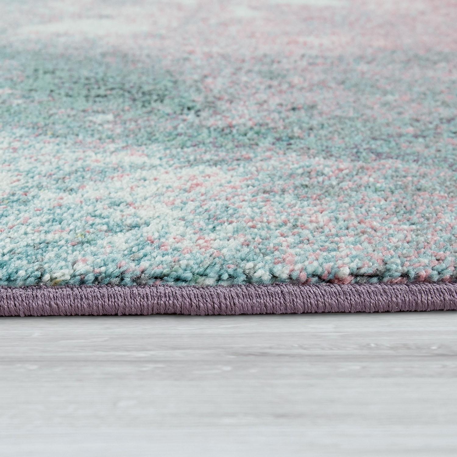 Paco Home Teppich »Mero 100«, rechteckig, 16 mm Höhe, Kurzflor, modernes Design, Pastell-Farben, Used-Optik