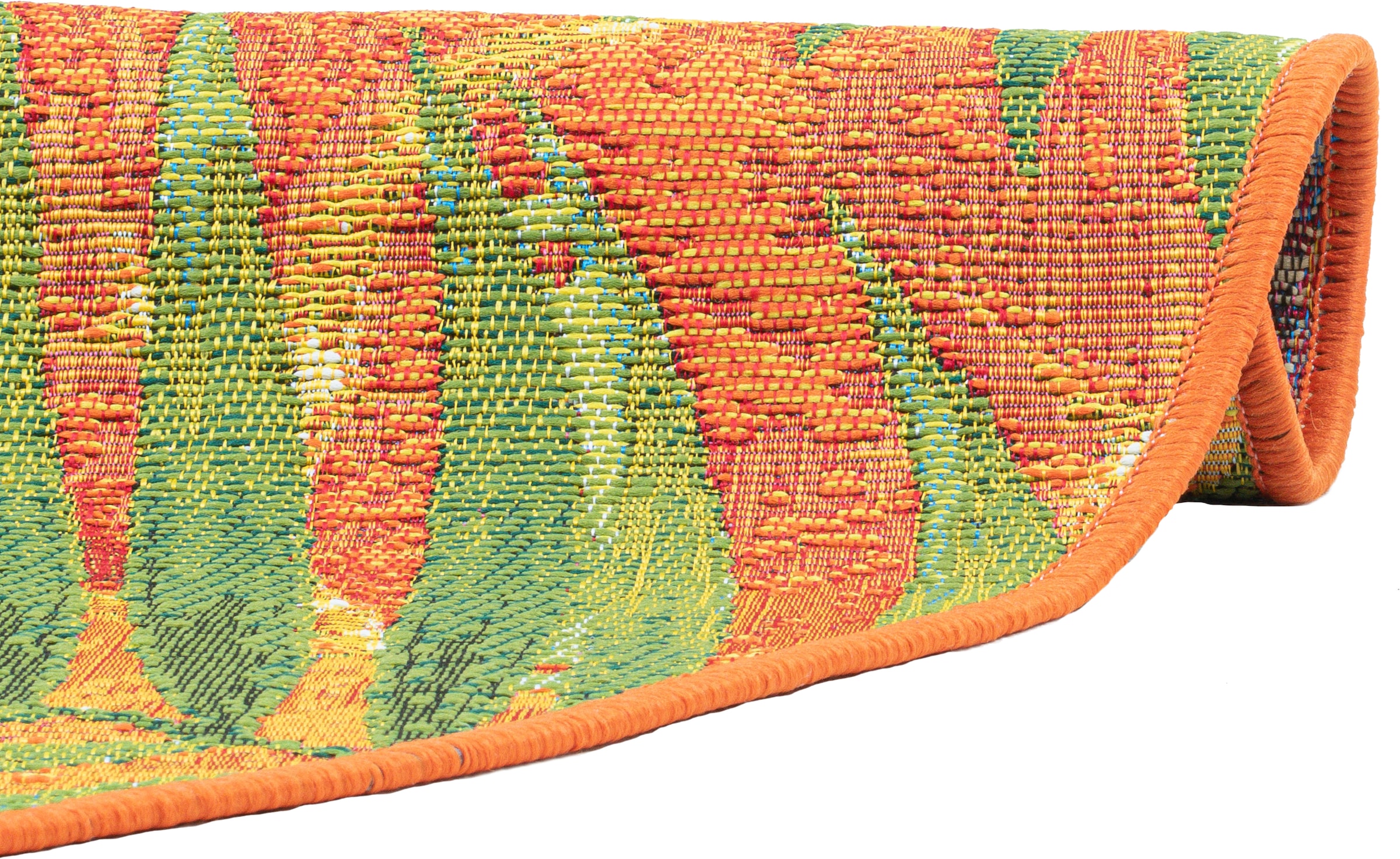 Sansibar Teppich »Rantum Beach 001«, rund, 5 mm Höhe, Flachgewebe, modernes Sommer Design, In- und Outdoor geeignet