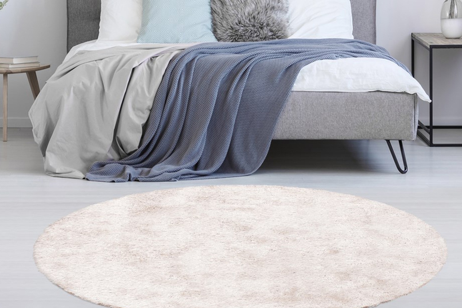 calo-deluxe Hochflor-Teppich »Masada 900«, rund, 40 mm Höhe, Wohnzimmer