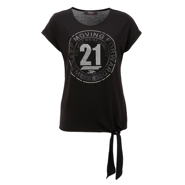 CASUAL silberfarbenen Frontdruck Jelmoli-Versand mit Glitzersteinchen T-Shirt, | bestellen online Aniston und