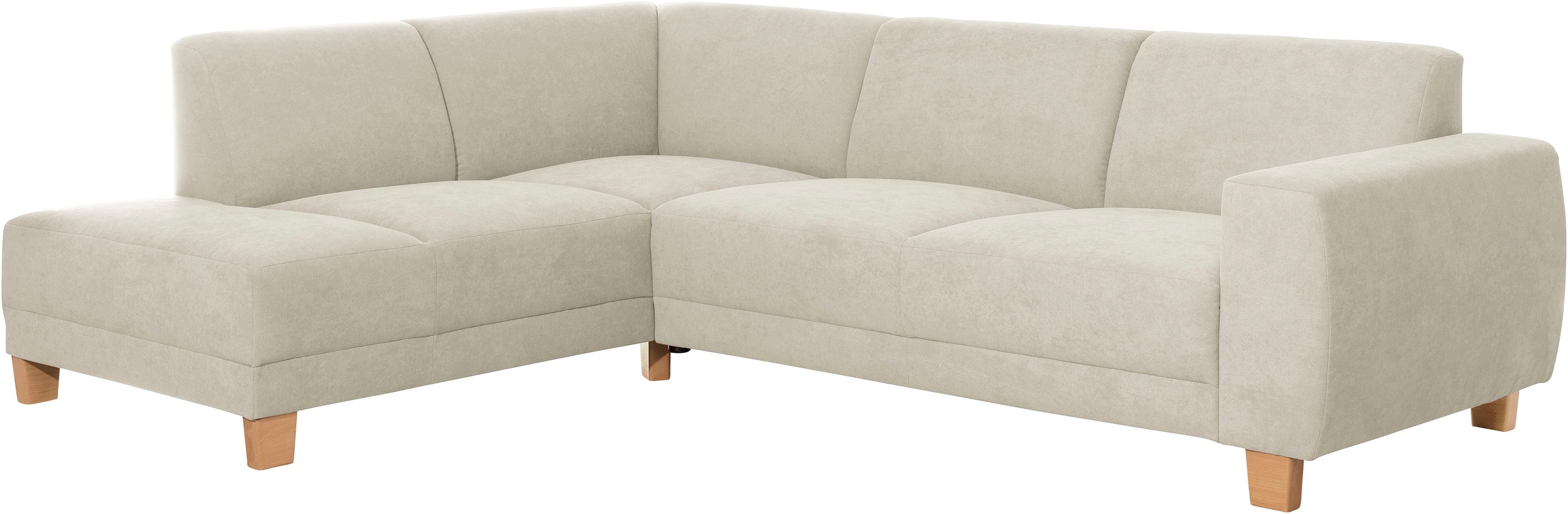 Max Winzer® Ecksofa »Blackpool modern, mittlere Sitzhärte mit hochwertiger Schaumpolsterung«, Lounge-Charakter durch niedrigen, leicht gewölbten Rücken