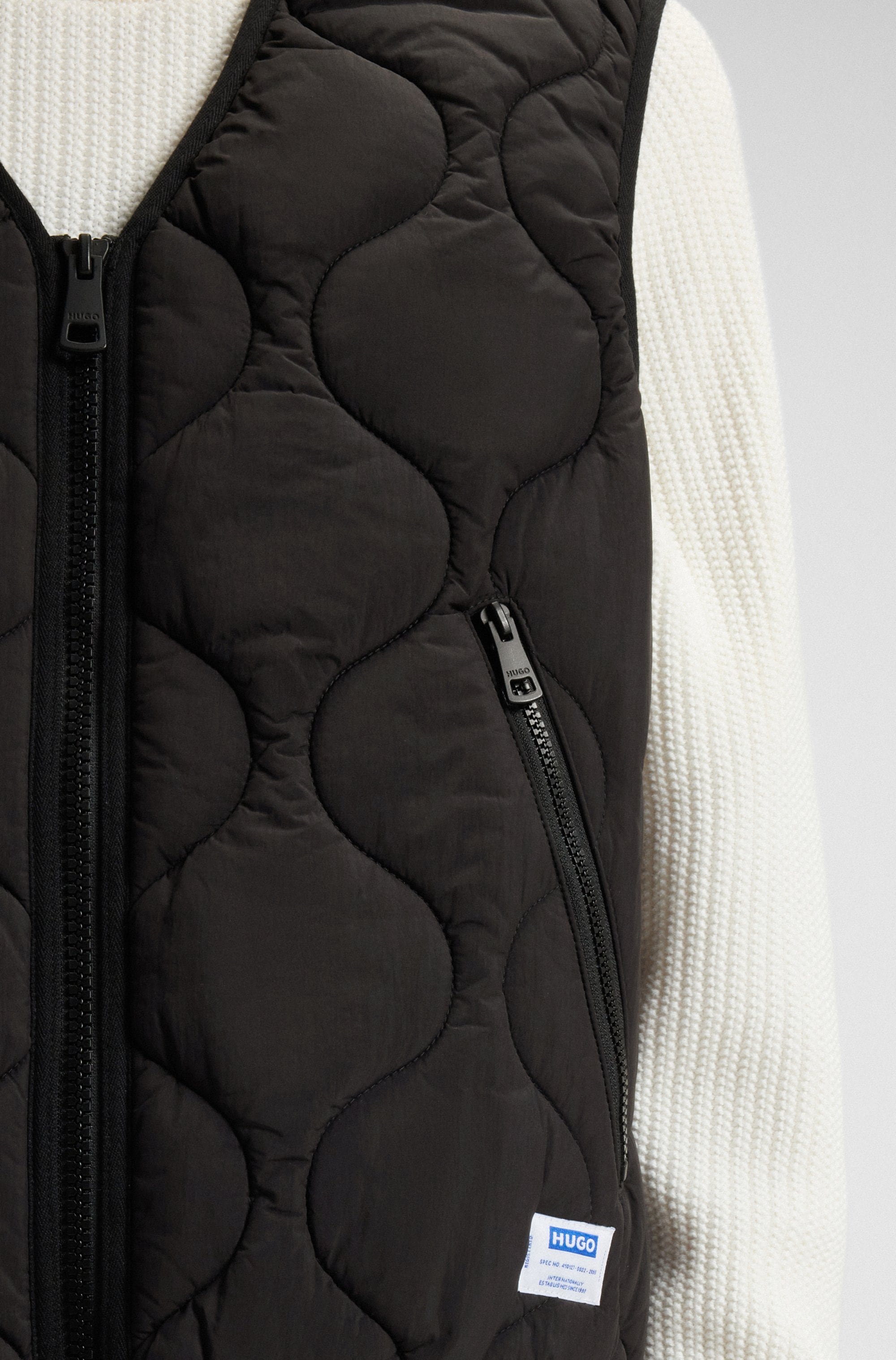 HUGO Blue Steppweste »Bocolino«, V-Ausschnitt, relaxed fit, Reissverschluss