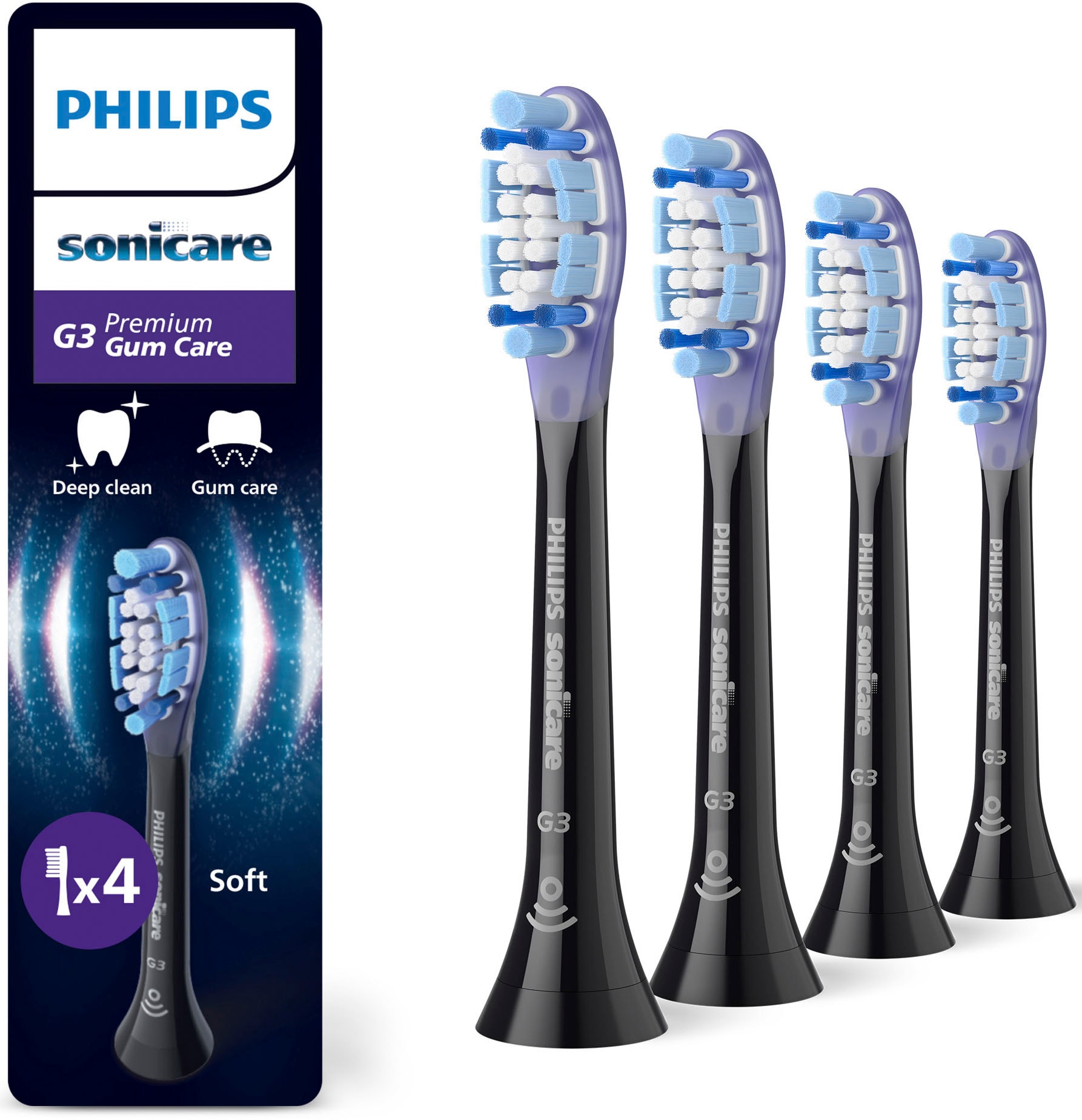 Philips Sonicare Aufsteckbürsten "G3 Premium Gum Care" für gesünderes Zahnfleisch, für jedes Sonicare Handstück