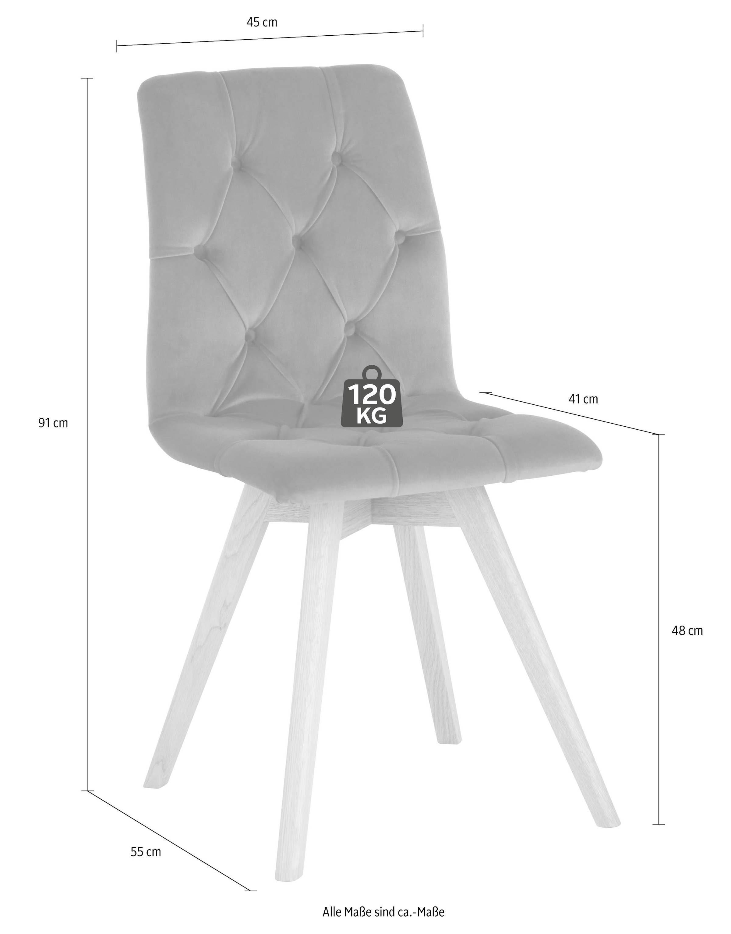 andas 4-Fussstuhl »Rania«, (Set), 6 St., Samtoptik, Im 2er/4er/6er-Set